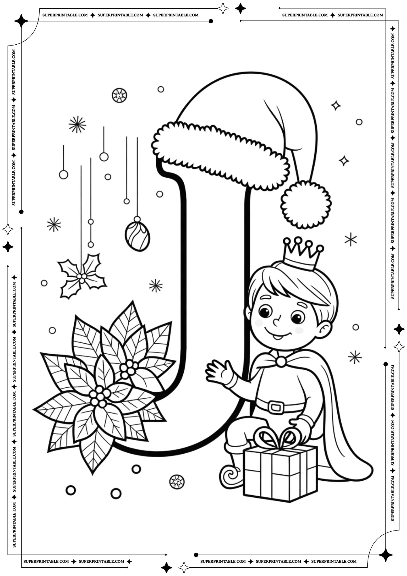 Royal Poinsettia Prince Letters Coloring Pages 10