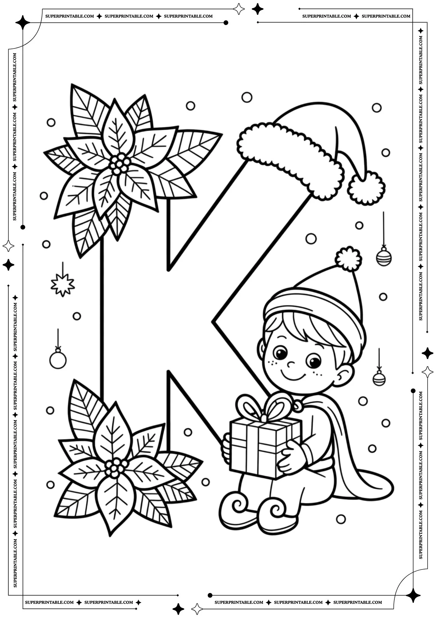 Royal Poinsettia Prince Letters Coloring Pages 11