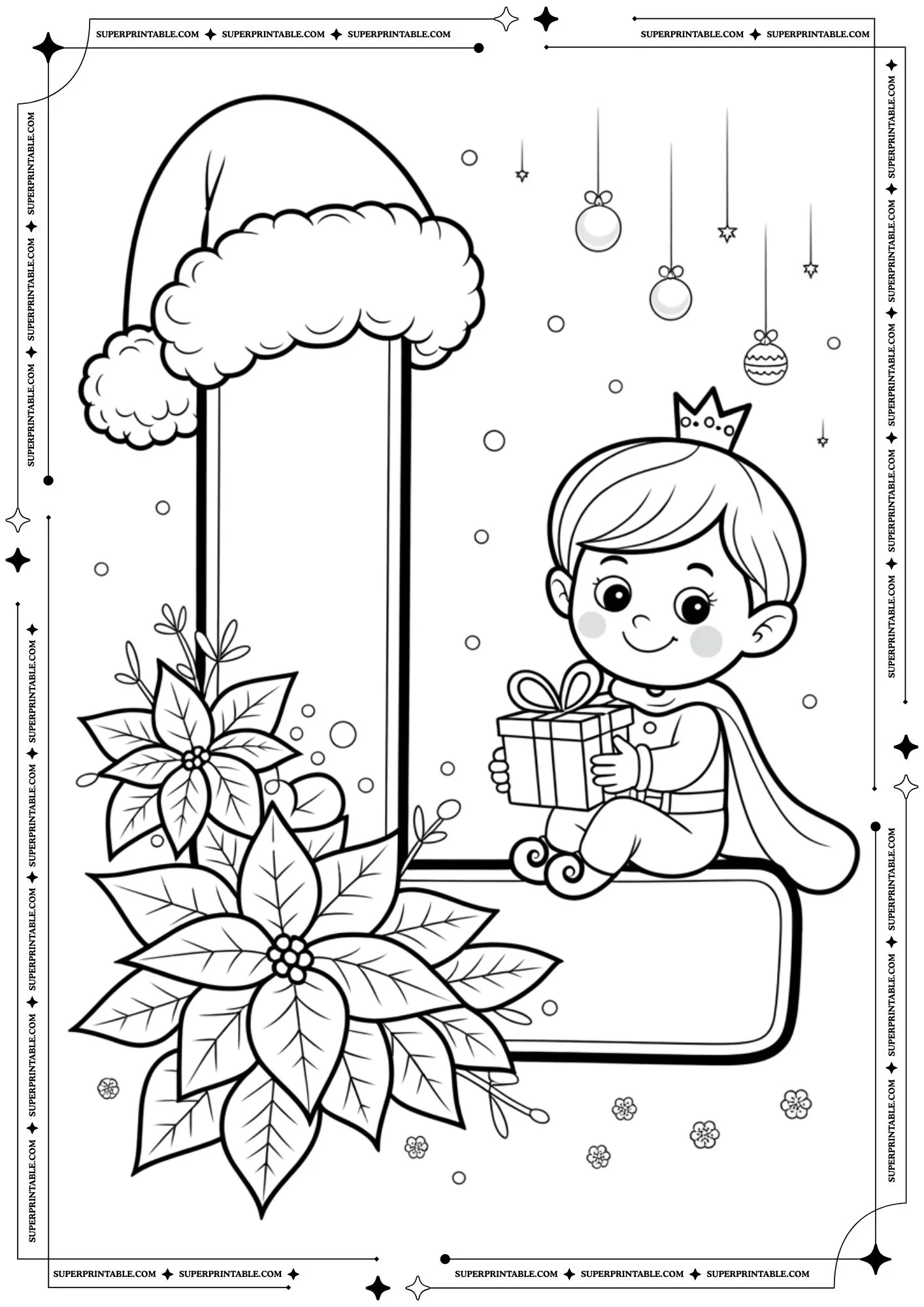 Royal Poinsettia Prince Letters Coloring Pages 12
