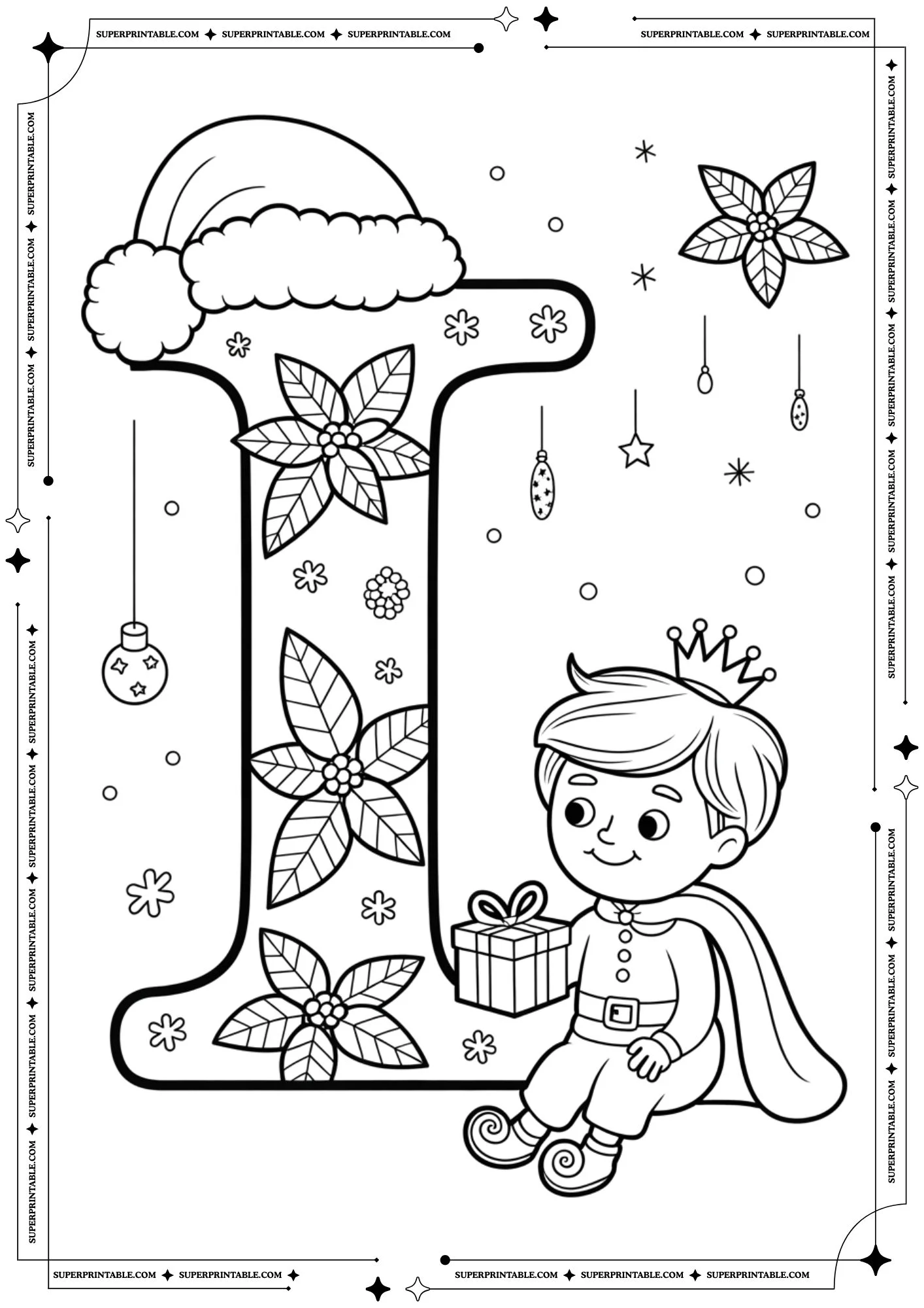 Royal Poinsettia Prince Letters Coloring Pages 9
