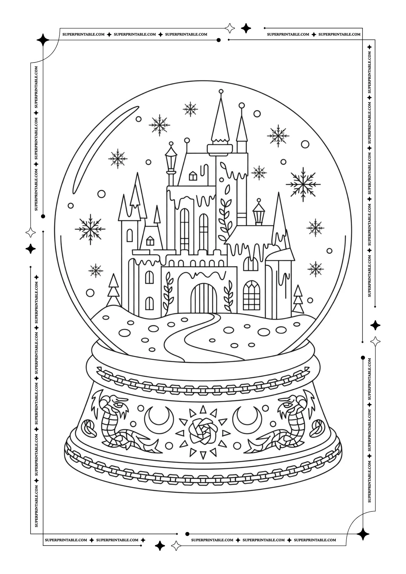 Snow Globe Coloring Pages 1