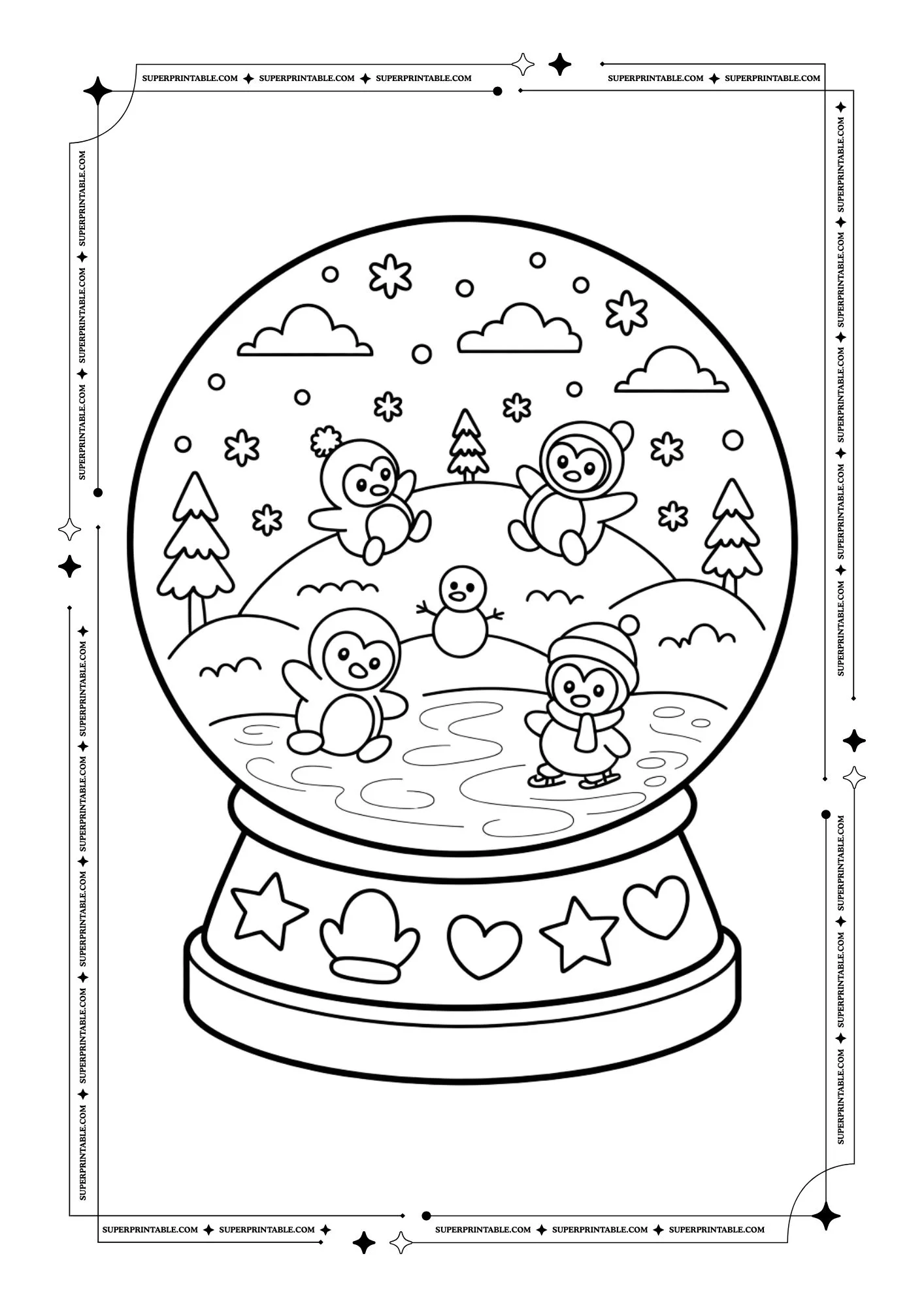 Snow Globe Coloring Pages 4