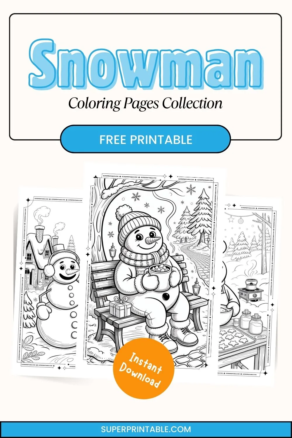 Snowman Coloring Pages Pinterest Image