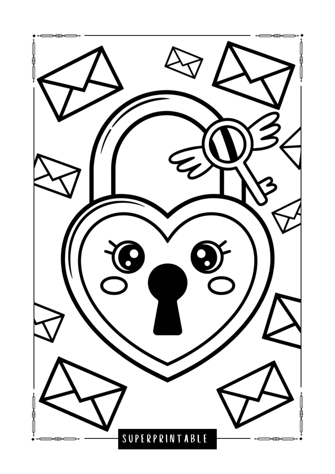 The Happy Mailbox Set Love Coloring Pages 2