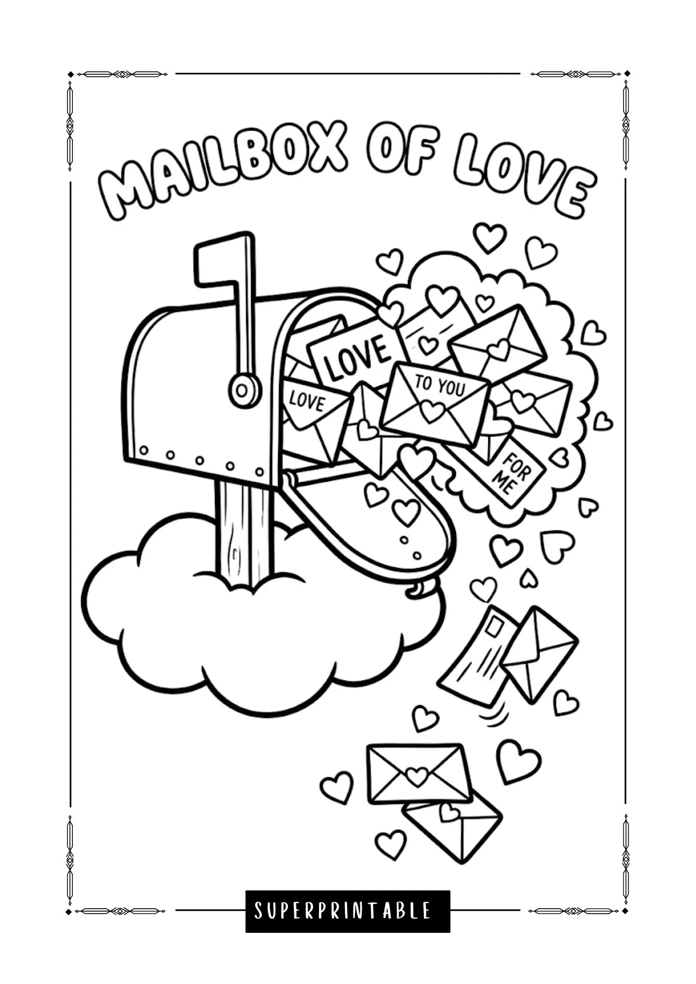 The Happy Mailbox Set Love Coloring Pages 6