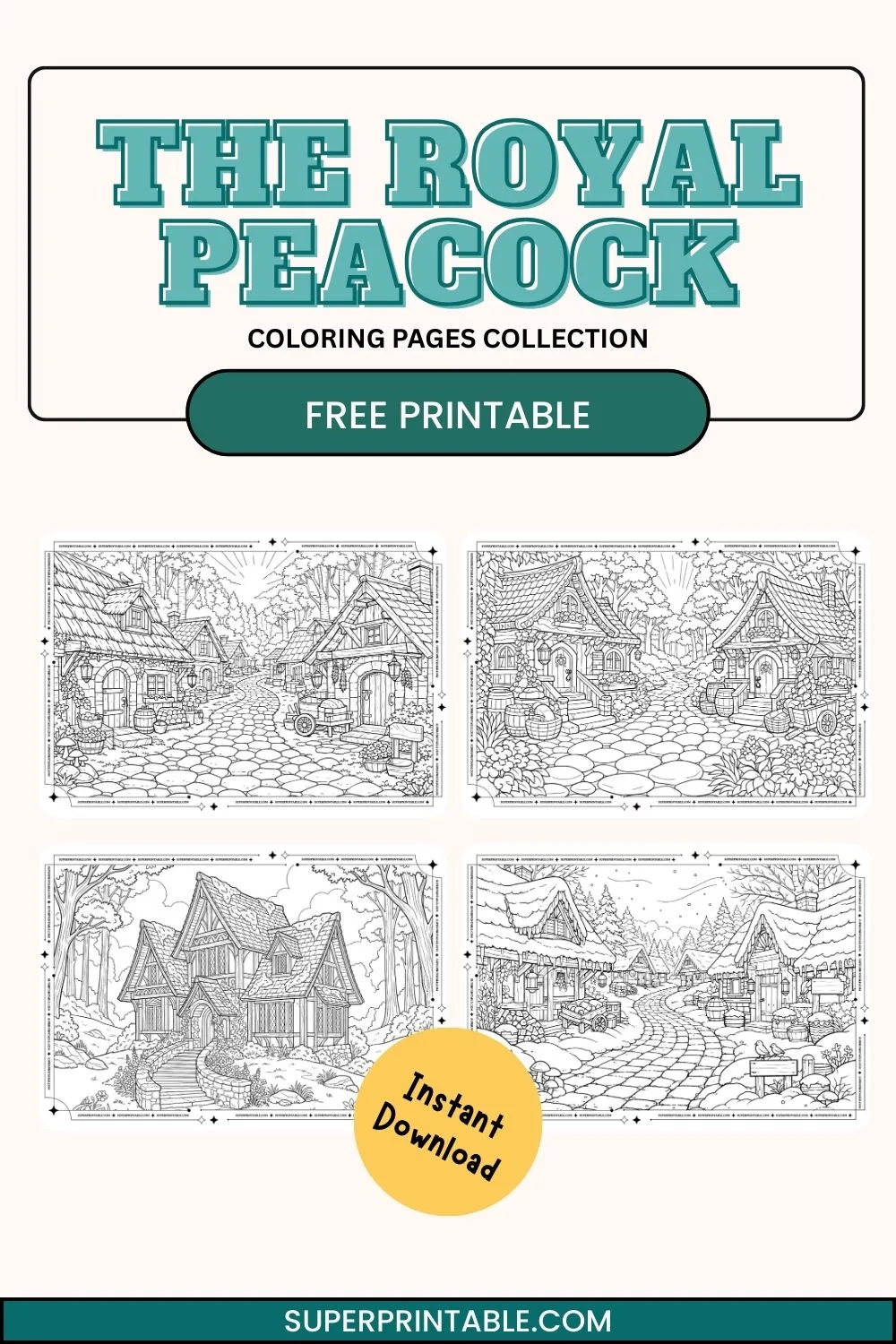 The Royal Peacock Coloring Collection Pinterest Image
