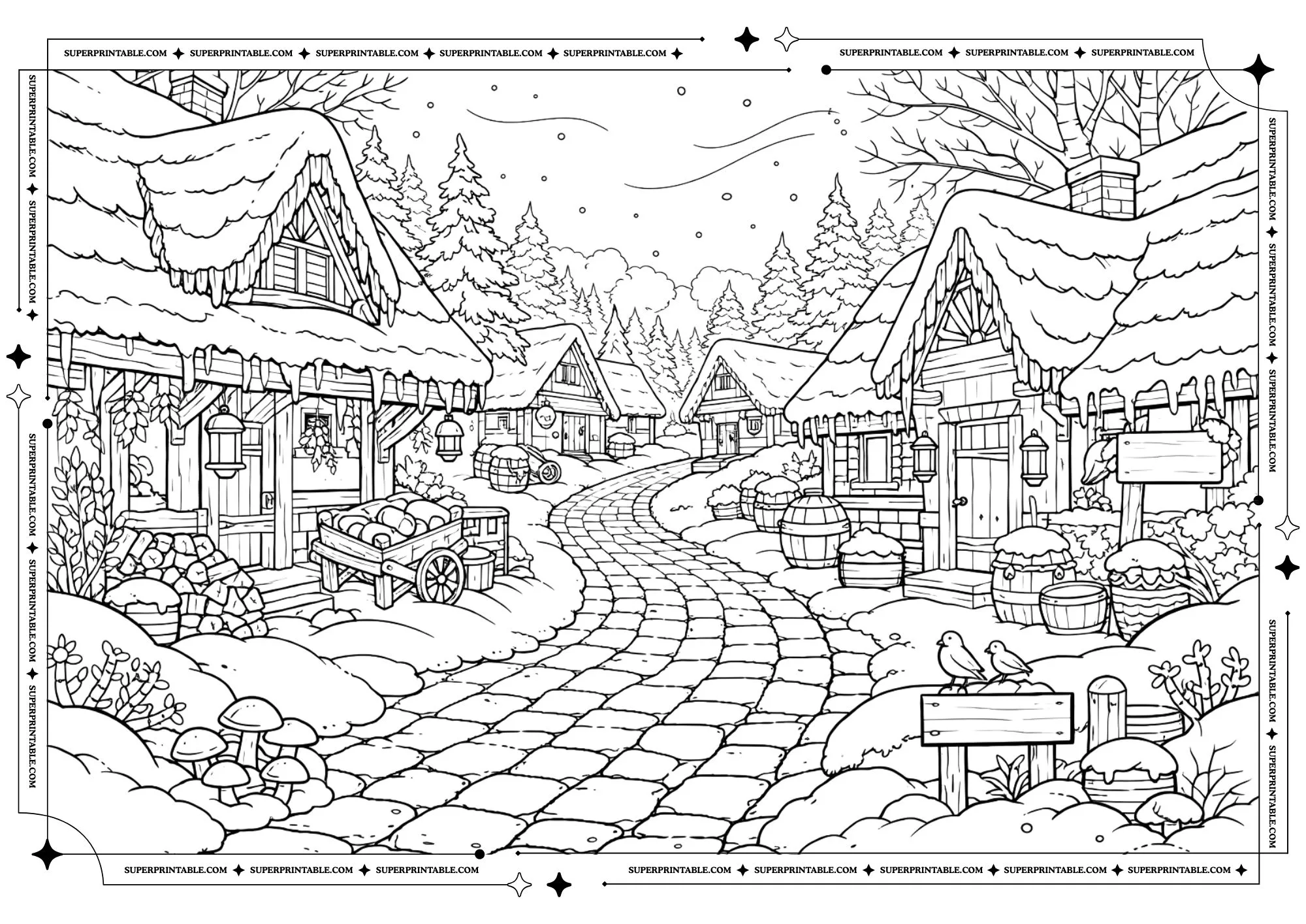 The Slow World Winter Coloring Pages 5