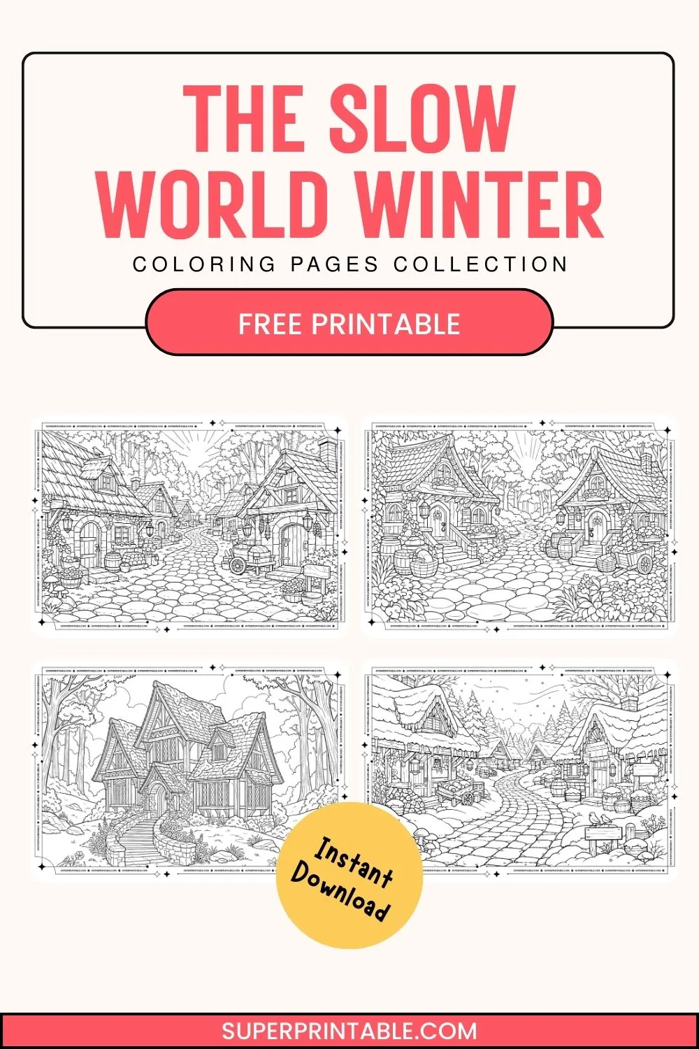 The Slow World Winter Coloring Pages Pinterest Image
