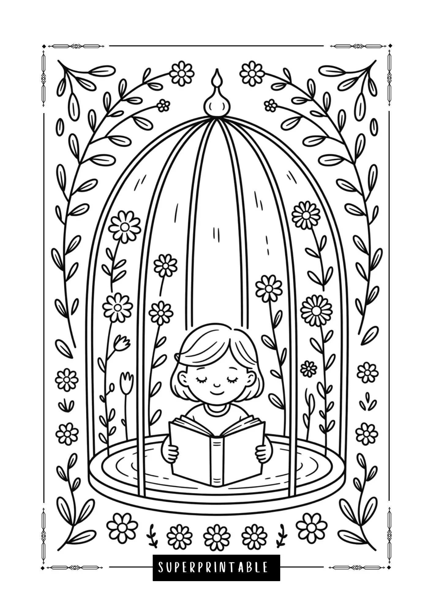 Where Stories Bloom Terrarium Coloring Pages 2