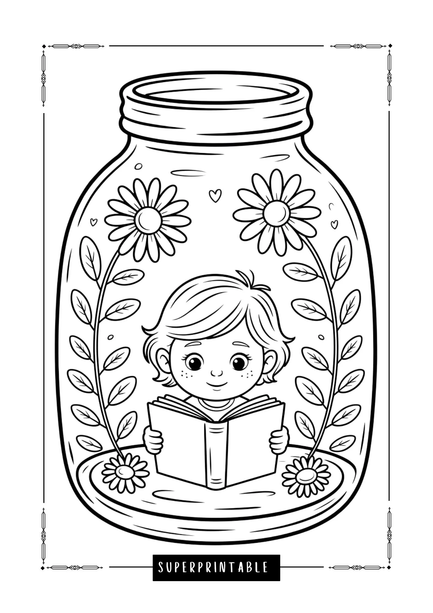 Where Stories Bloom Terrarium Coloring Pages 4