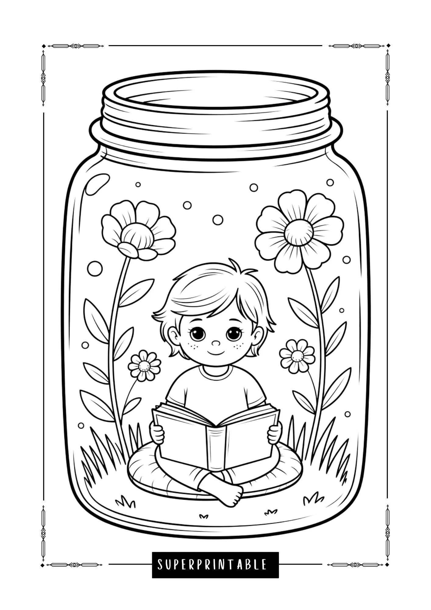 Where Stories Bloom Terrarium Coloring Pages 5
