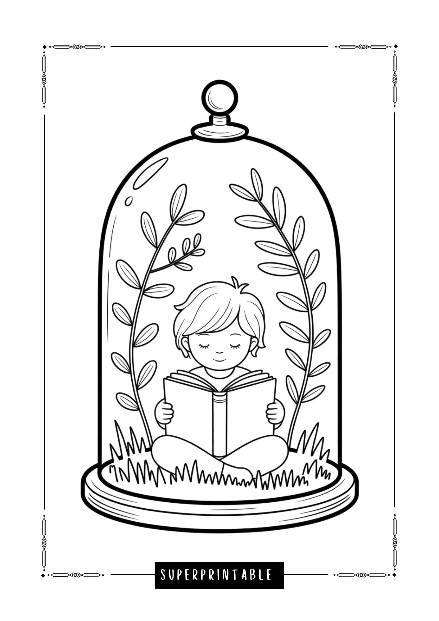 Where Stories Bloom Terrarium Coloring Pages 6