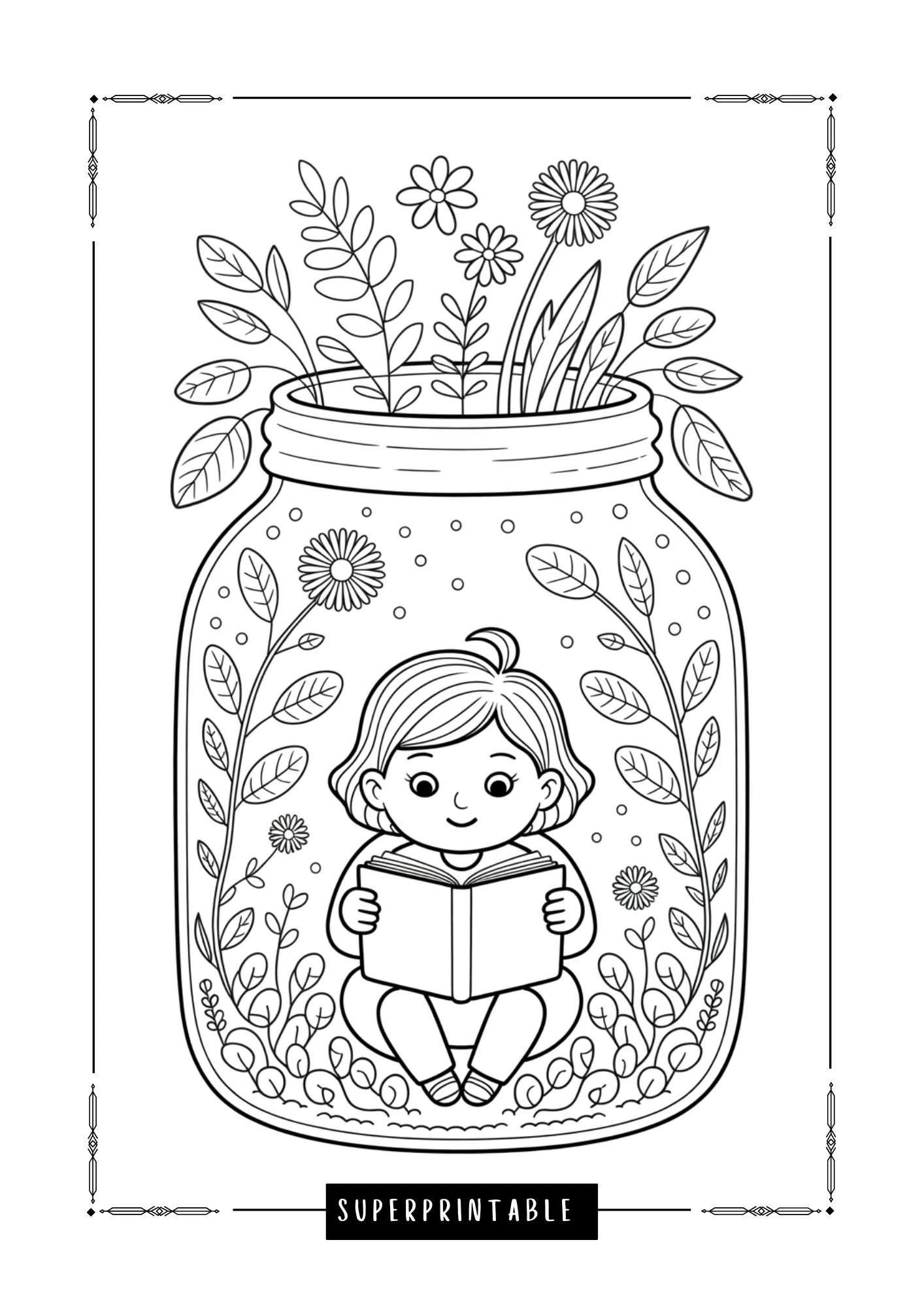 Where Stories Bloom Terrarium Coloring Pages 7