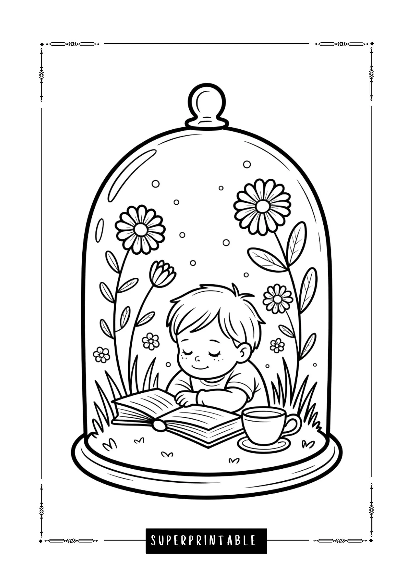 Where Stories Bloom Terrarium Coloring Pages 8