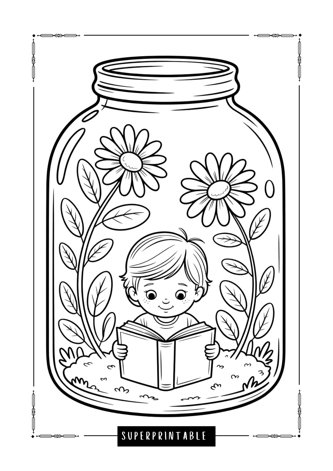 Where Stories Bloom Terrarium Coloring Pages 9