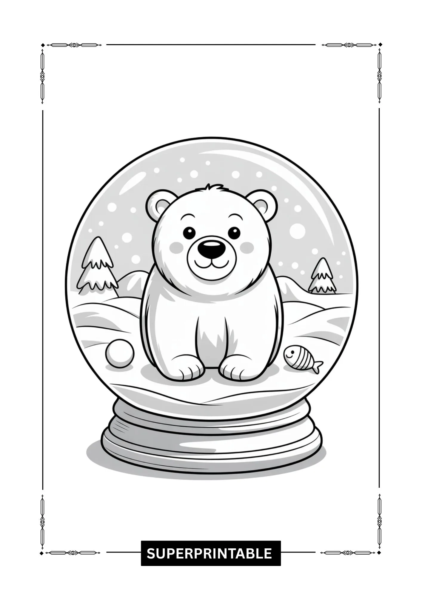 Winter Snow Globe Coloring Pages 2