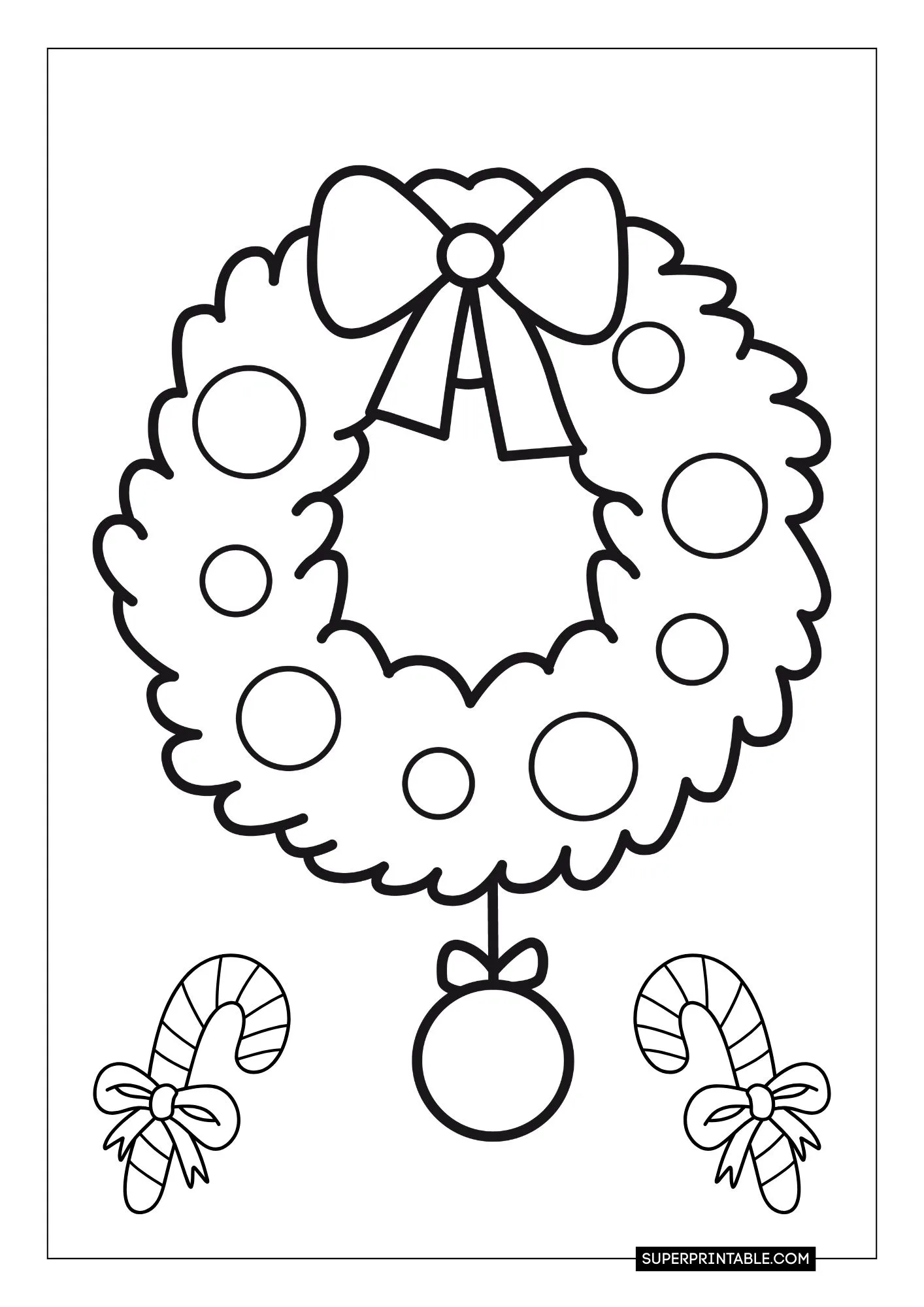 Wreath Christmas Coloring Pages 2