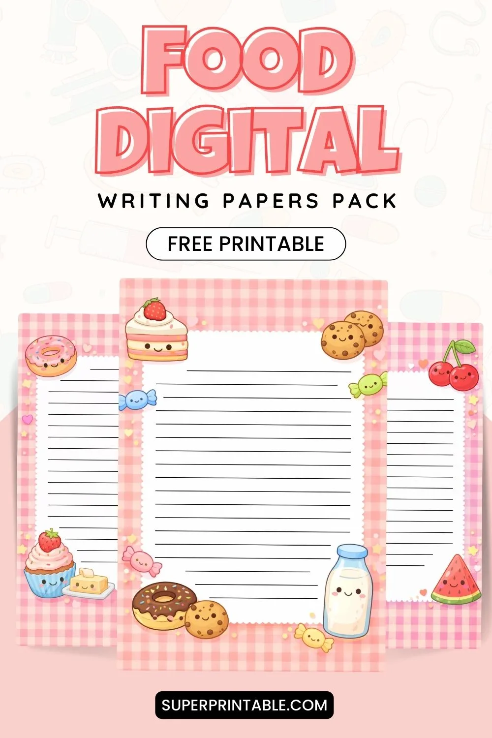 12+ Food Digital Writing Papers Pinterest Image