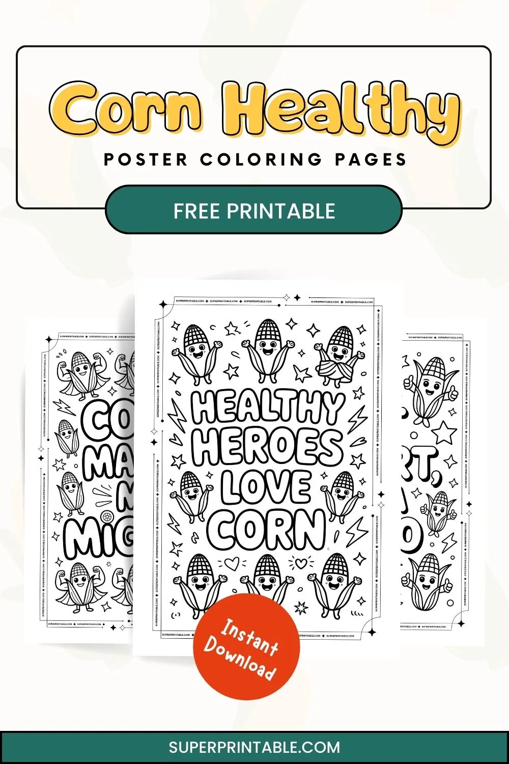 15+ Corn Healthy Poster Coloring Pages Pinterest Image