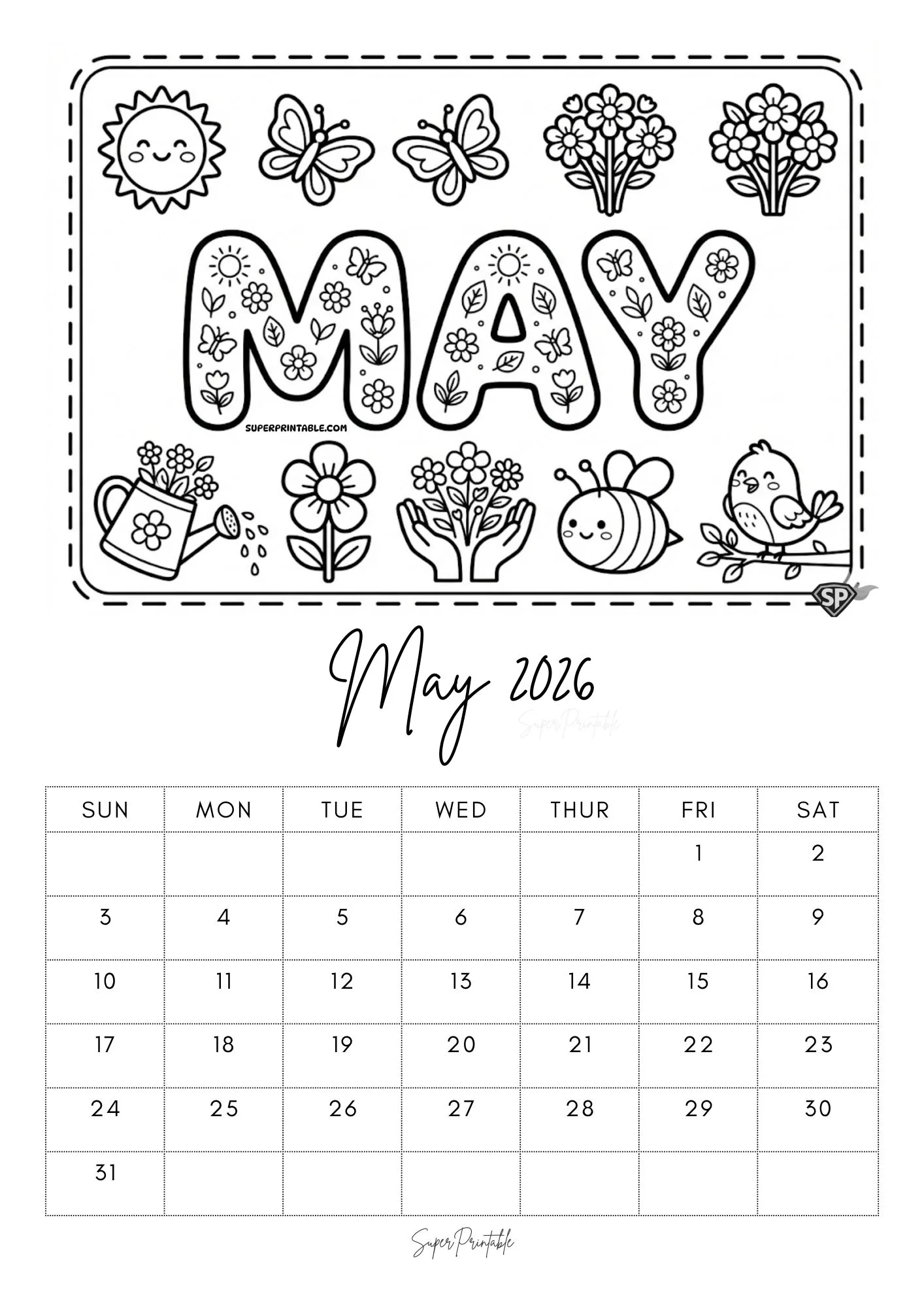 2026 Cozy Seasons Coloring Calendar 5