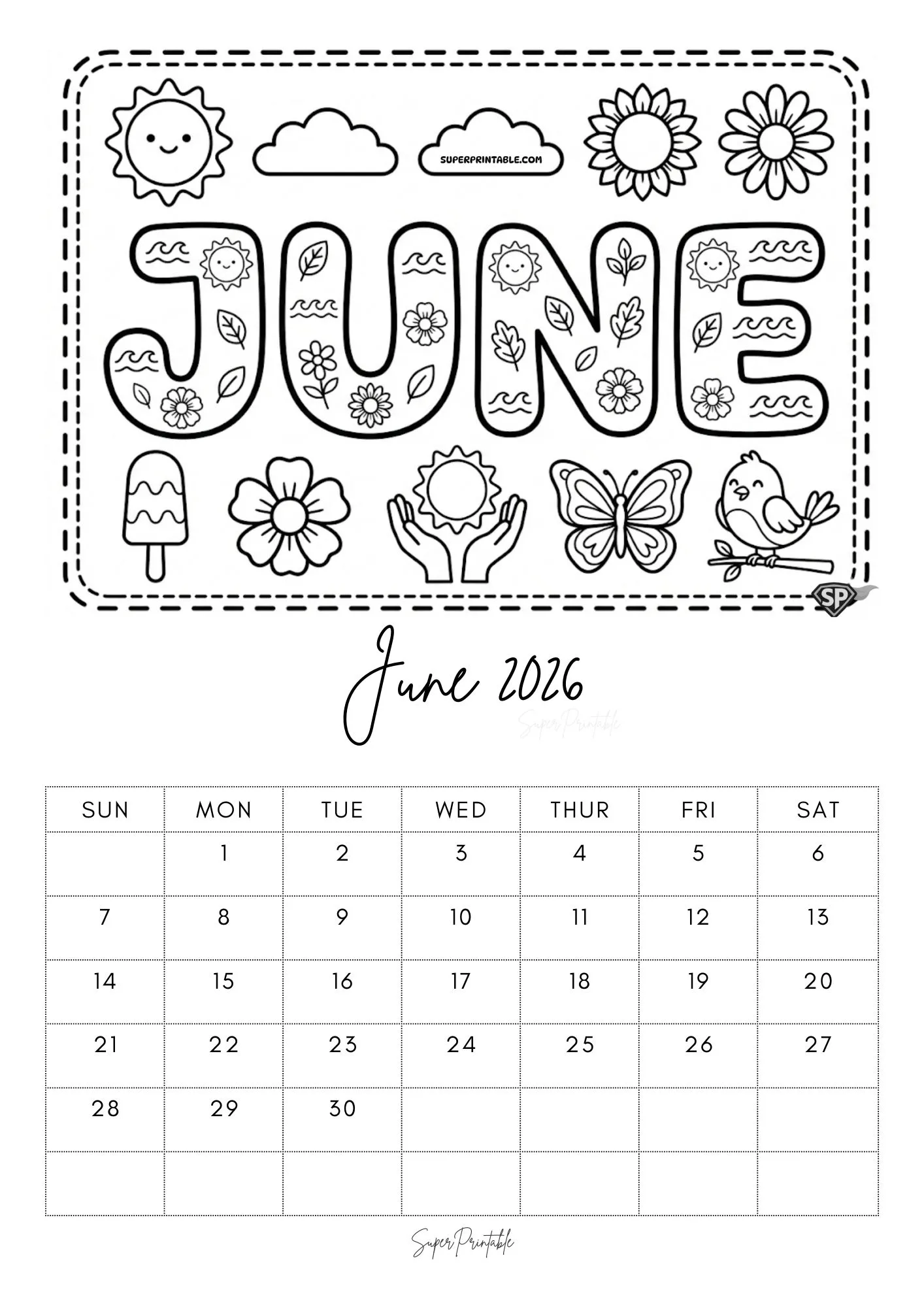 2026 Cozy Seasons Coloring Calendar 6