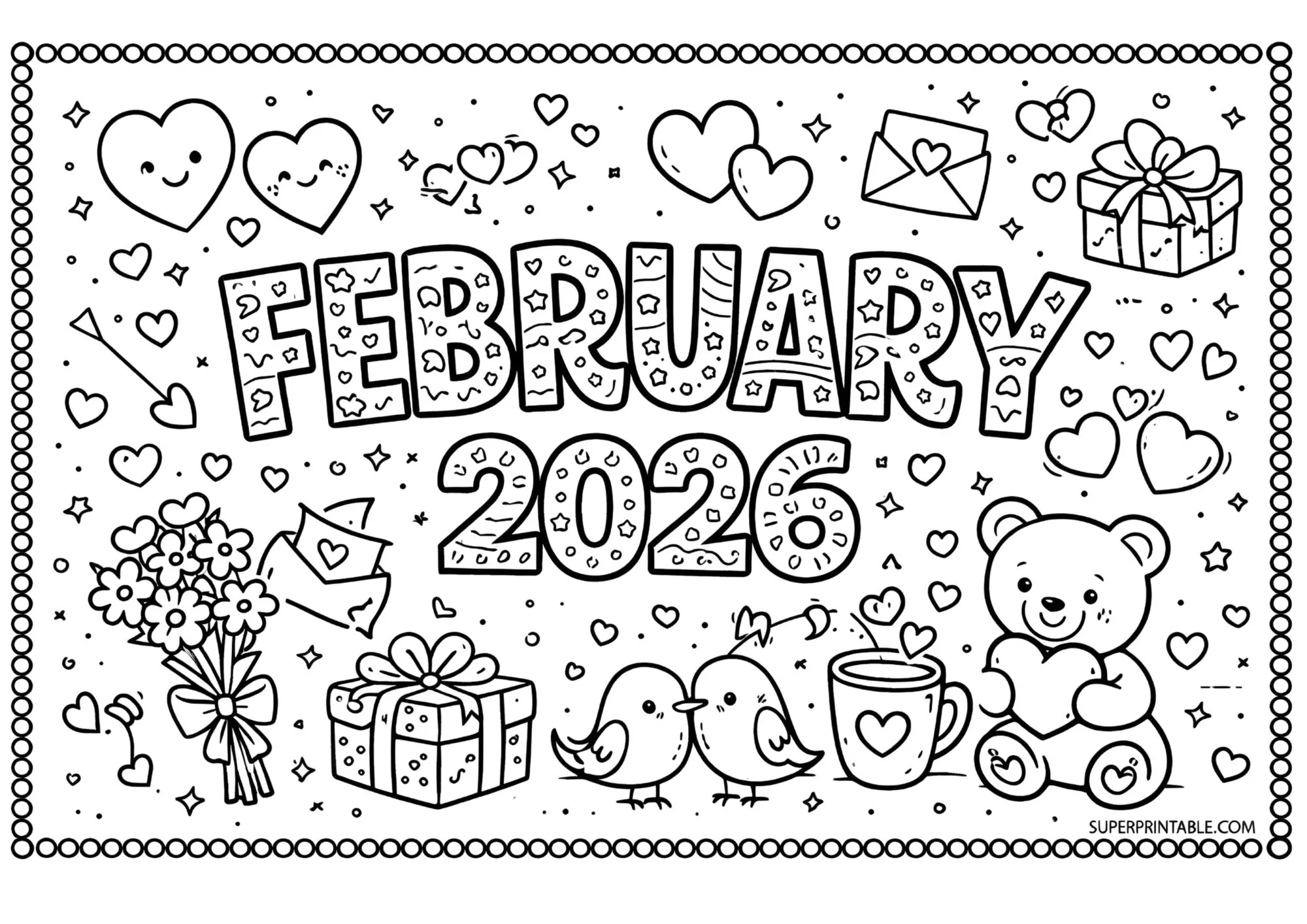 2026 Months of The Year Coloring Pages 2