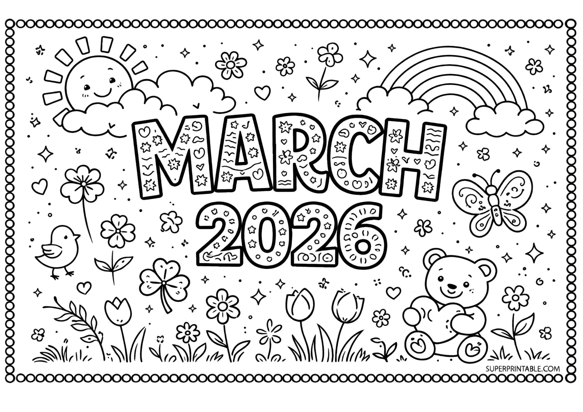 2026 Months of The Year Coloring Pages 3