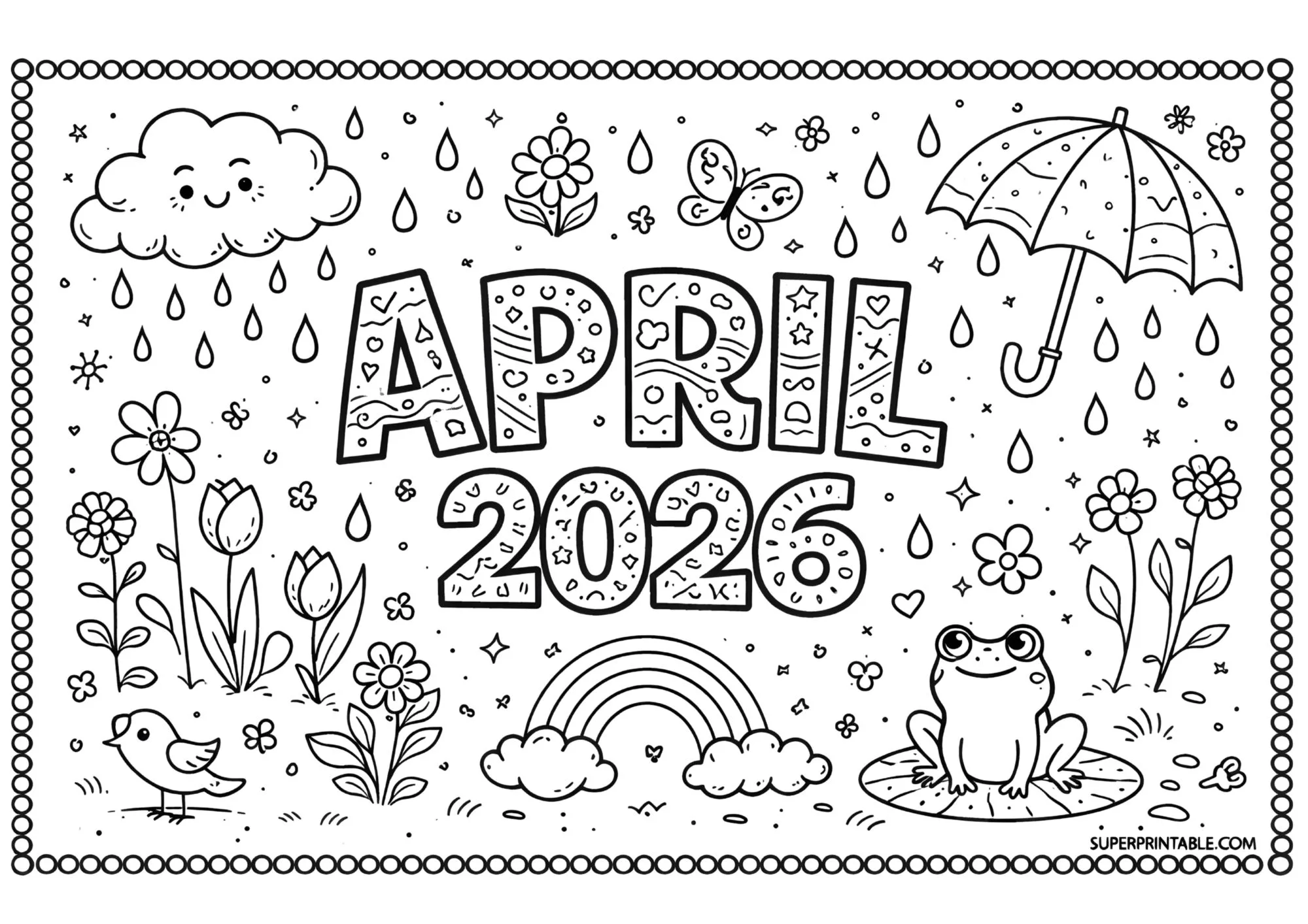 2026 Months of The Year Coloring Pages 4