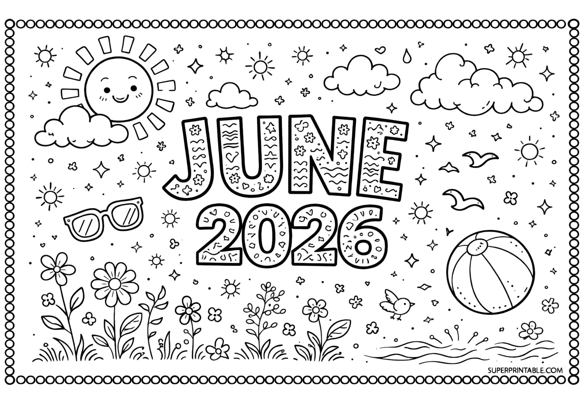 2026 Months of The Year Coloring Pages 6