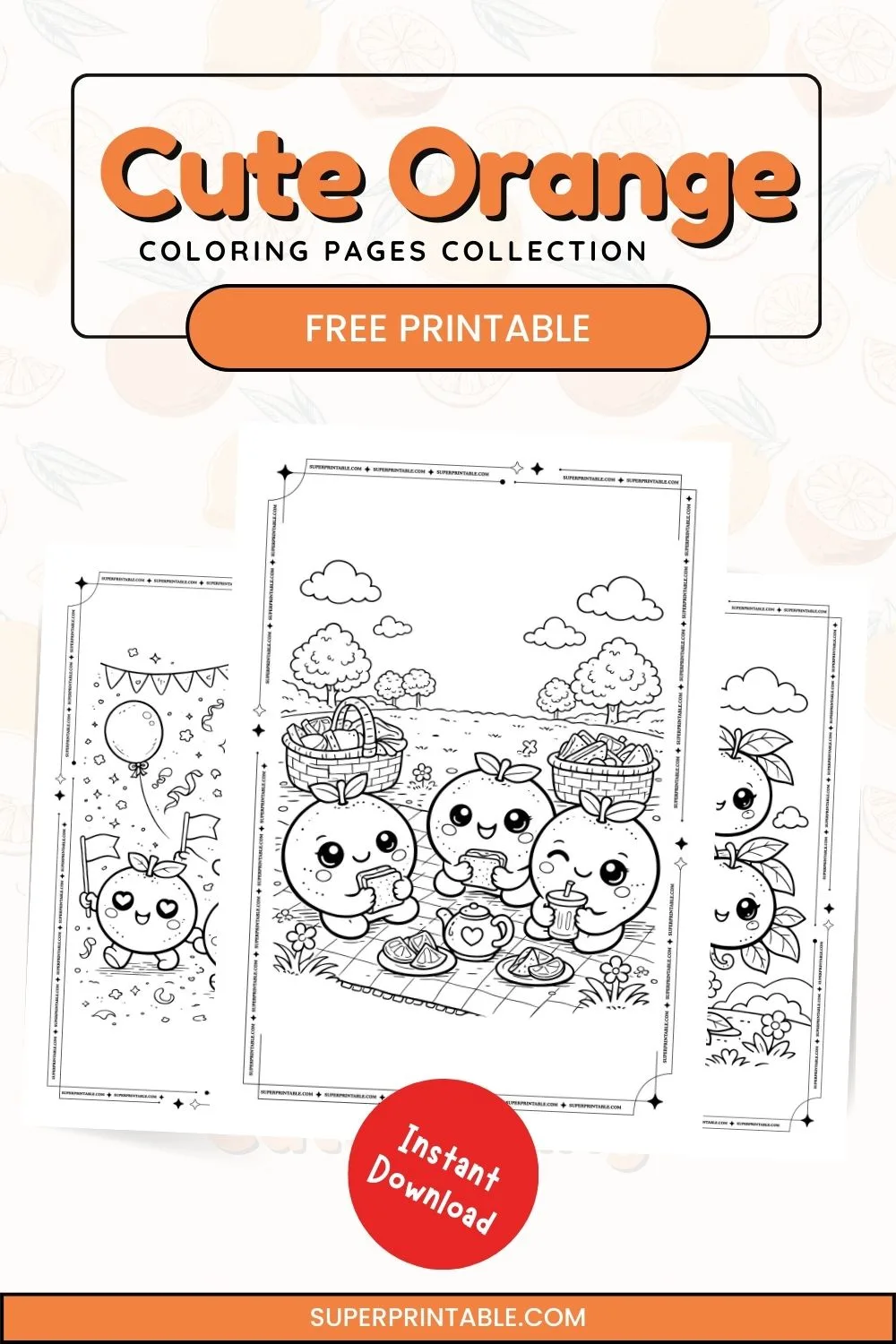 25+ Cute Orange Coloring Pages Pinterest Image