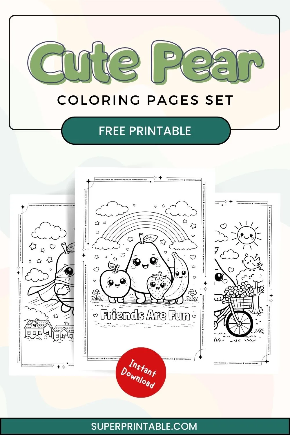 25 Cute Pear Coloring Pages Pinterest Image