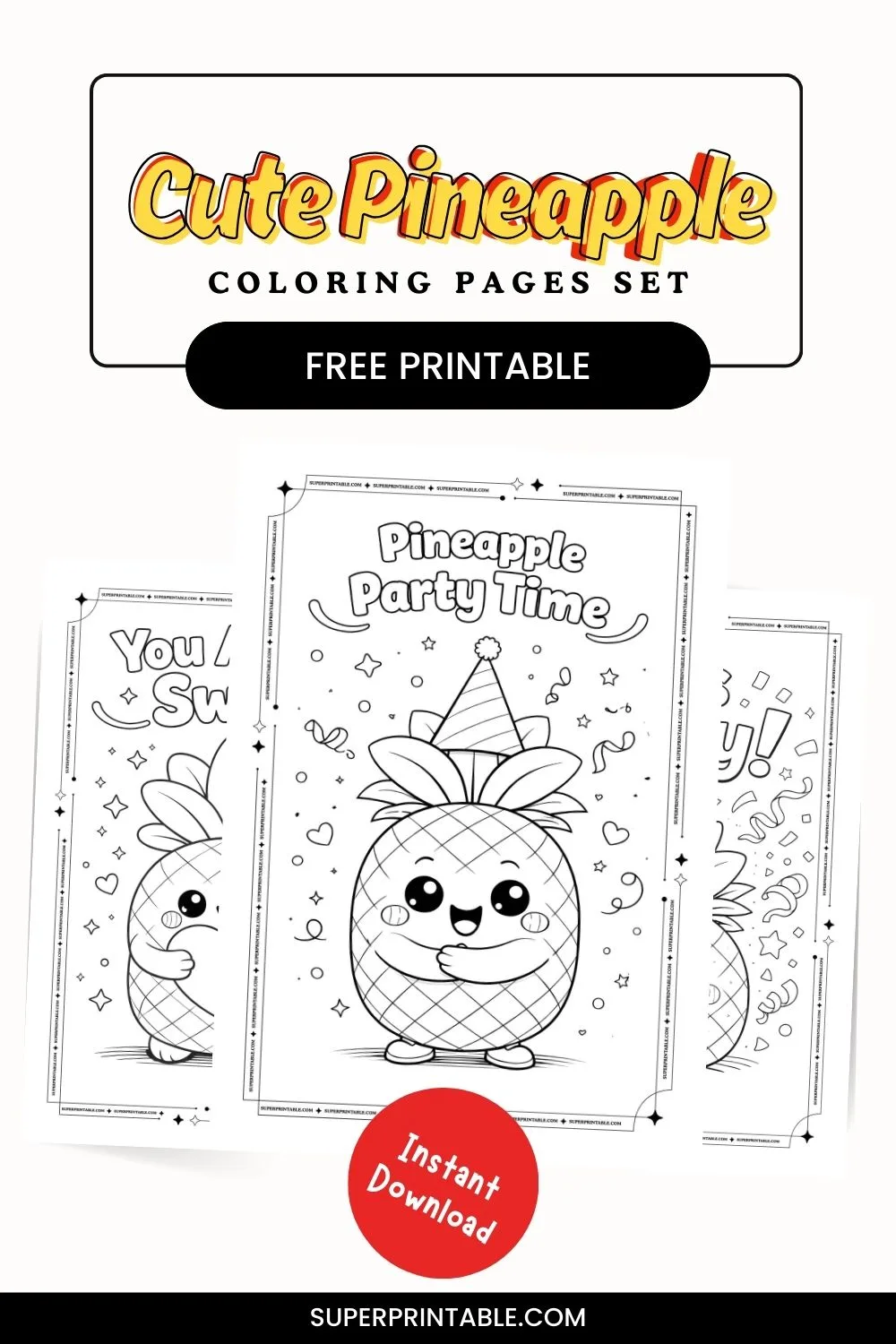 25 Cute Pineapple Coloring Pages Pinterest Image