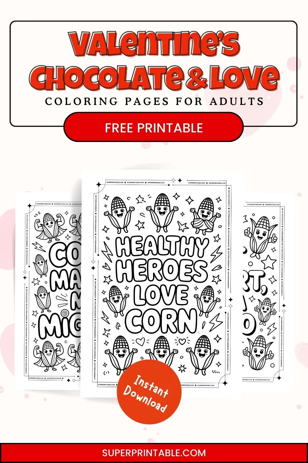 25+ Valentine’s Chocolate & Love Coloring Pages For Adults Pinterest Image