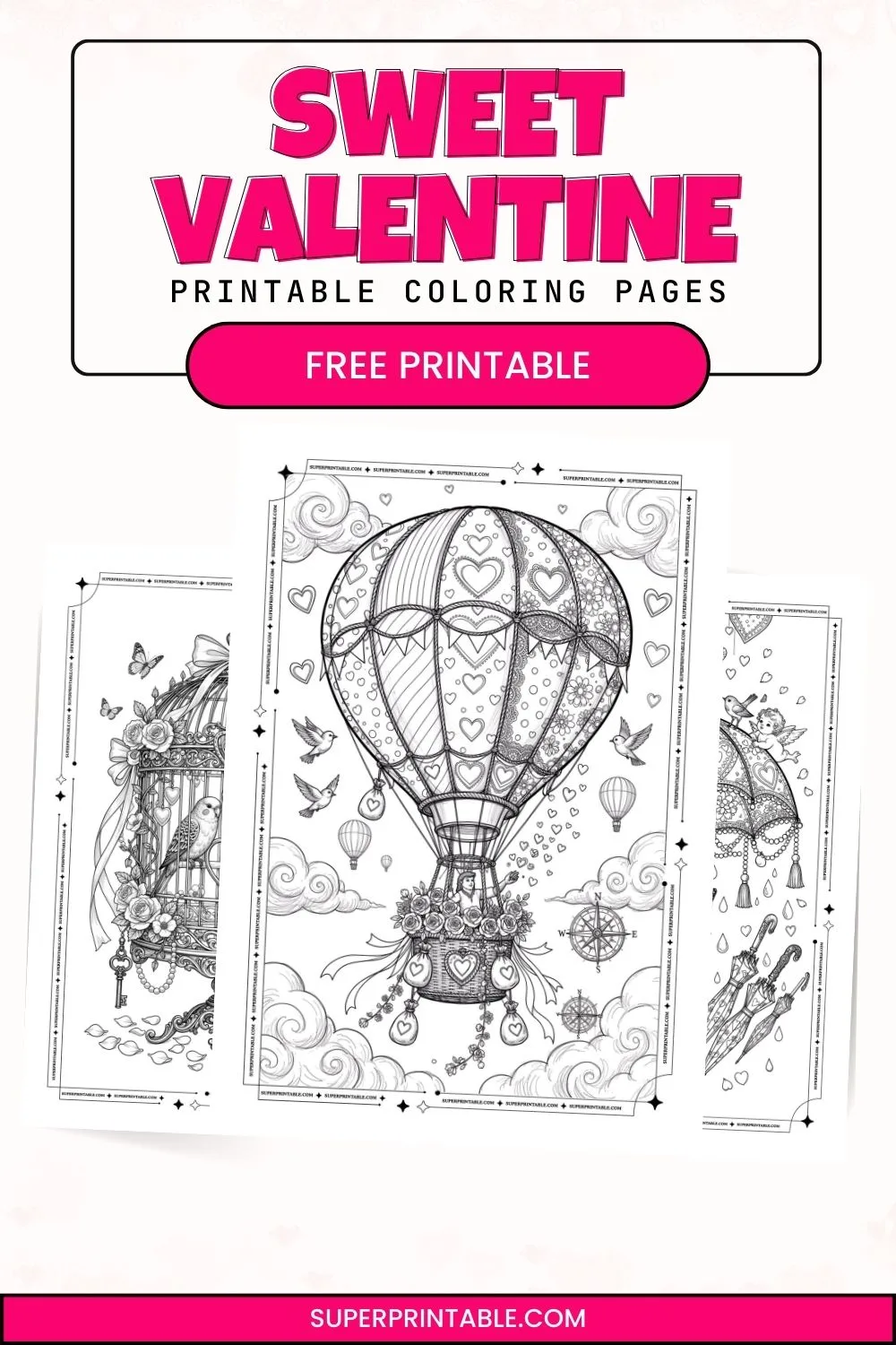 40+ Sweet Valentine Printable Coloring Pages Pinterest Image
