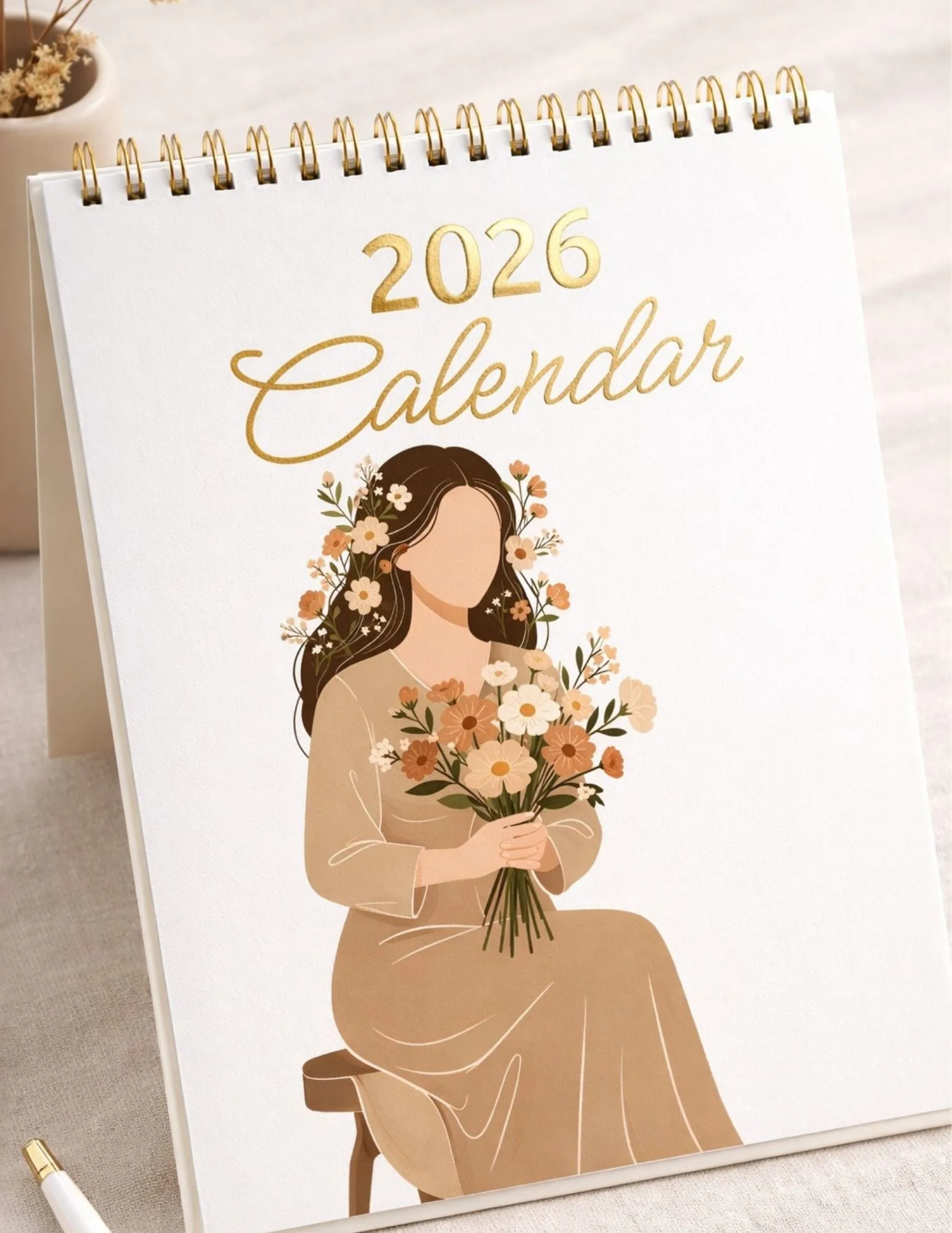 A Year In Bloom Modern Female Illustrated 2026 Calendar 1