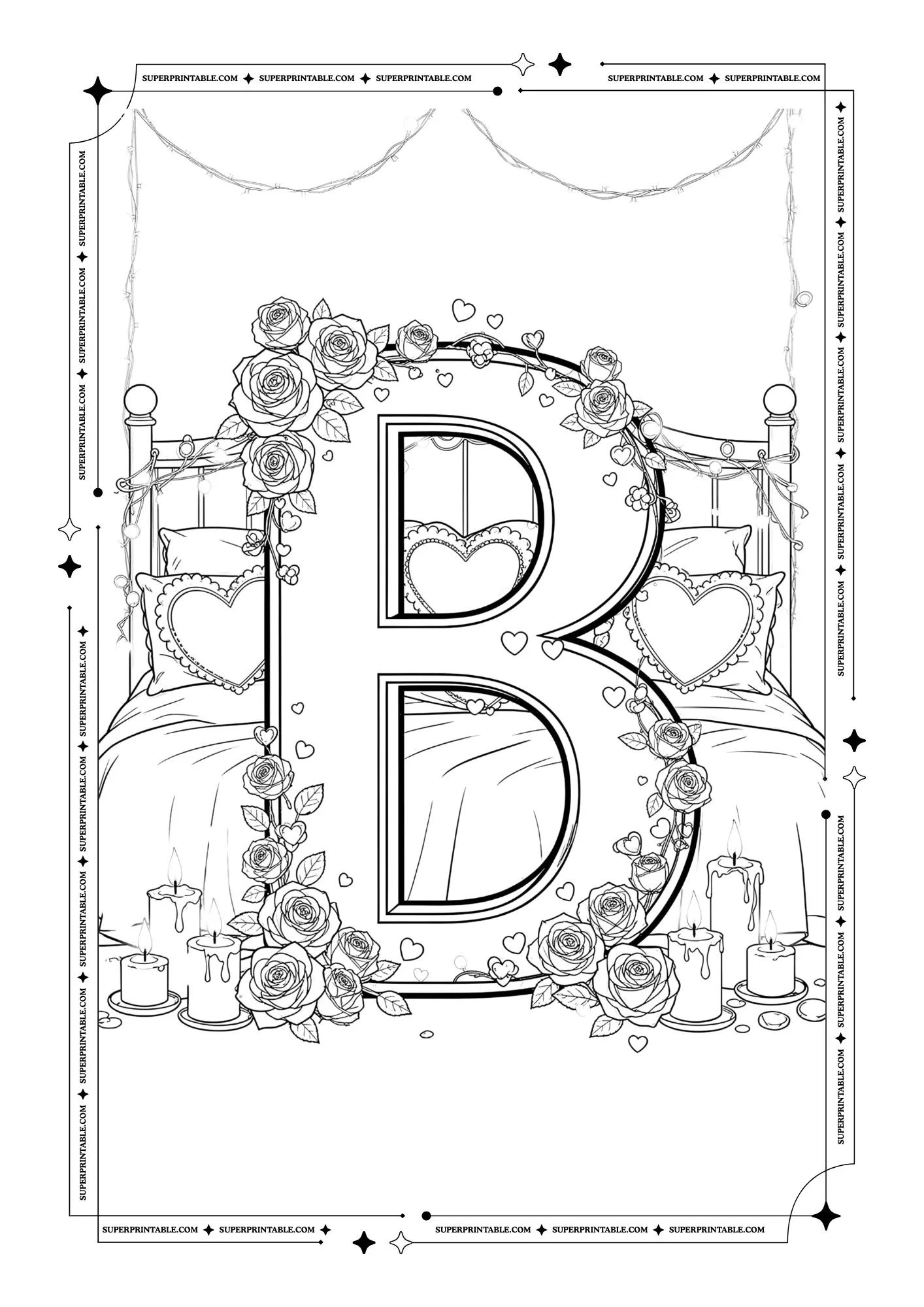Amor Decorative Alphabet Coloring Pages 2