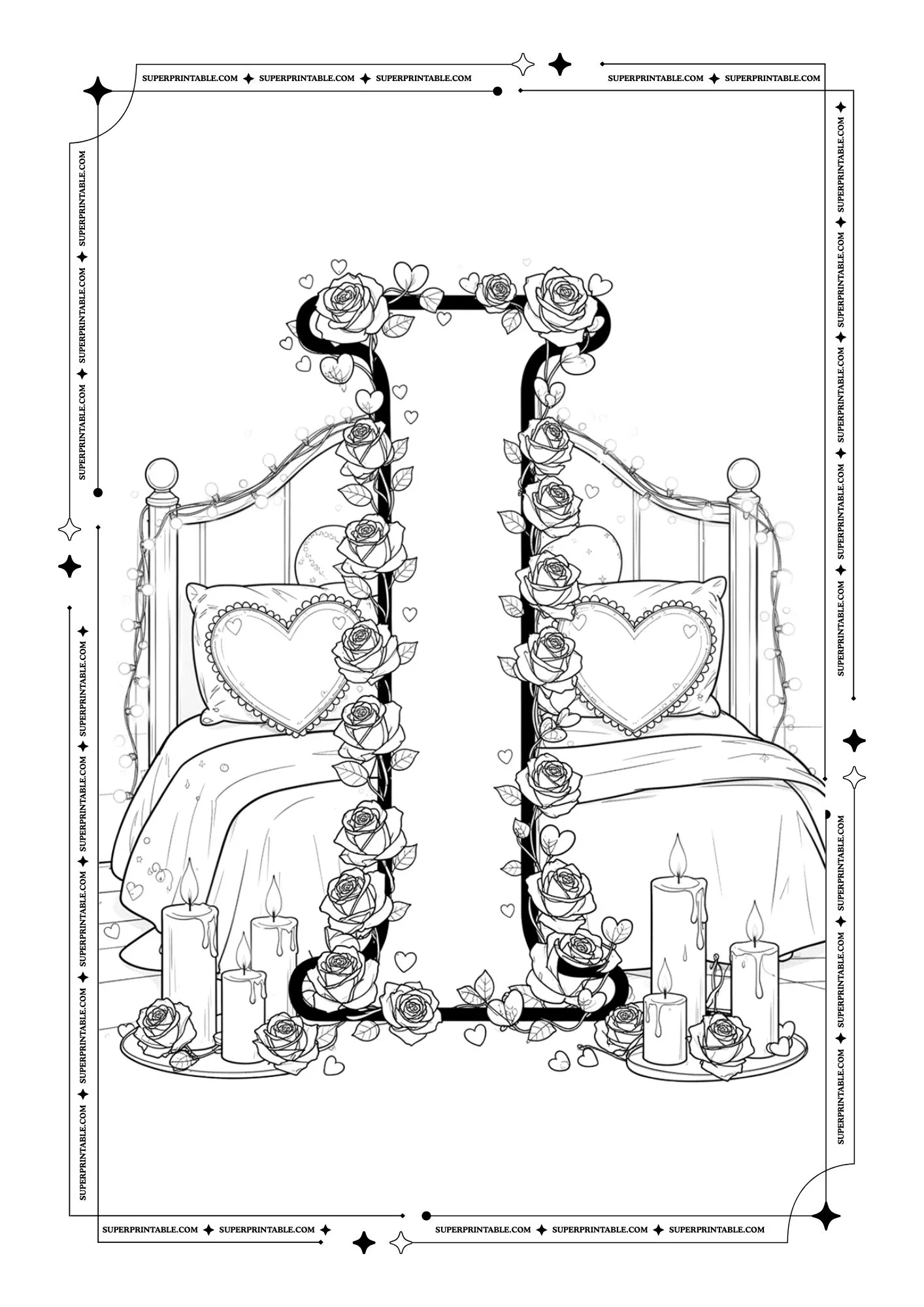 Amor Decorative Alphabet Coloring Pages 9
