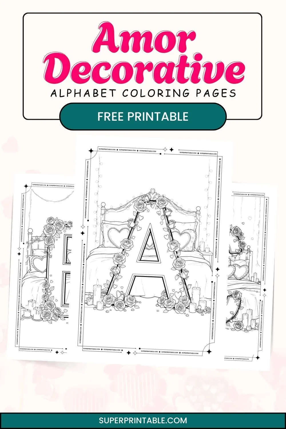 Amor Decorative Alphabet Coloring Pages Pinterest Image