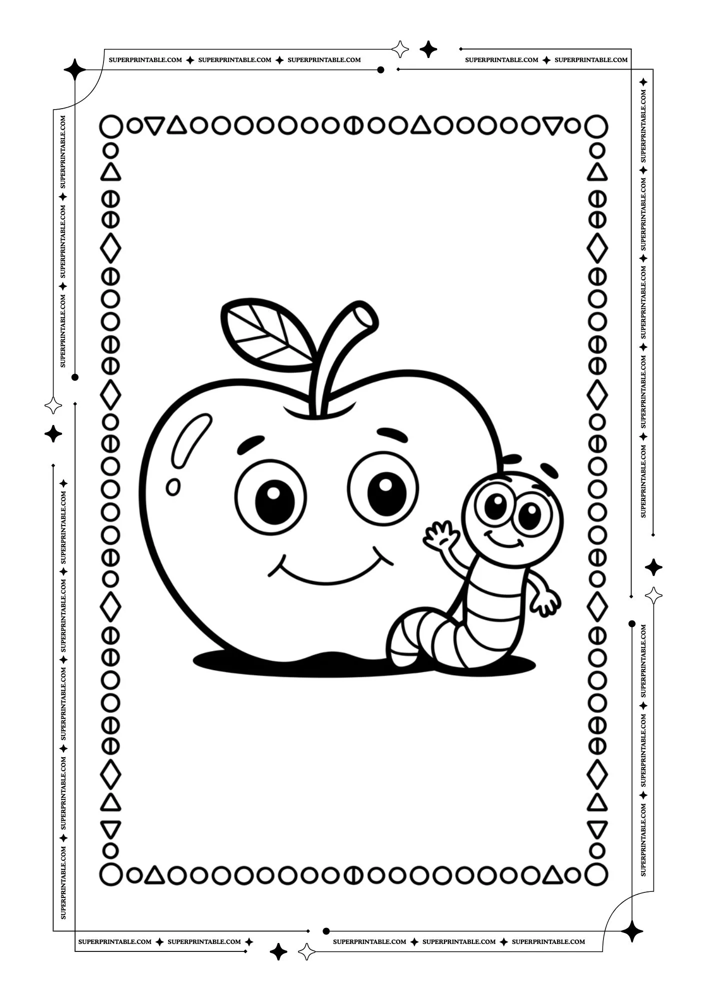 Apple Coloring Pages 1