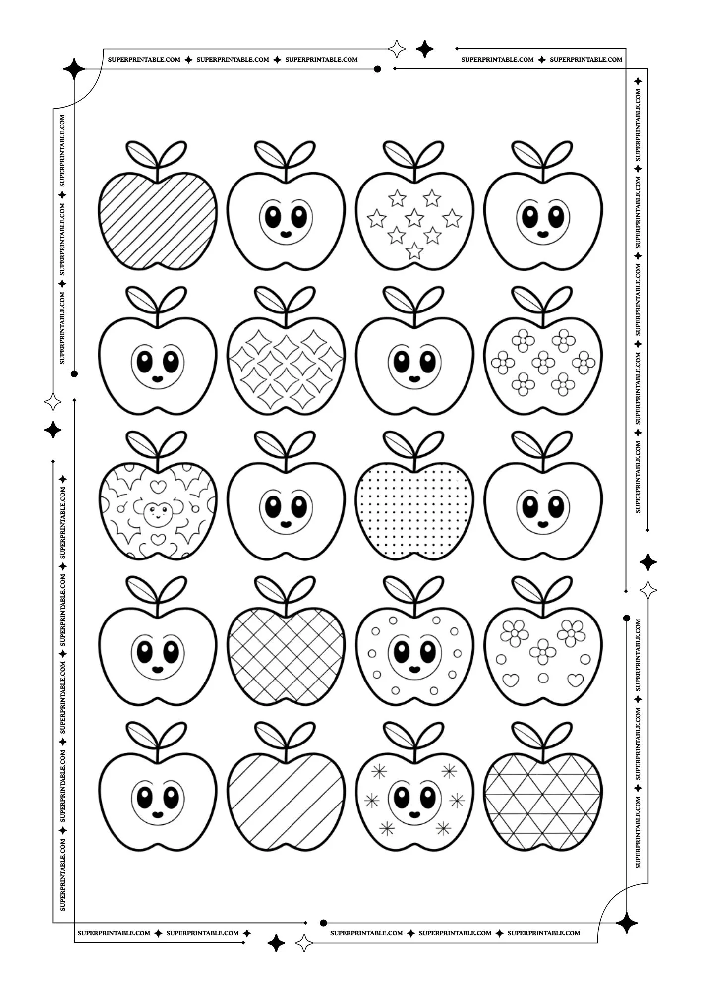 Apple Coloring Pages 4