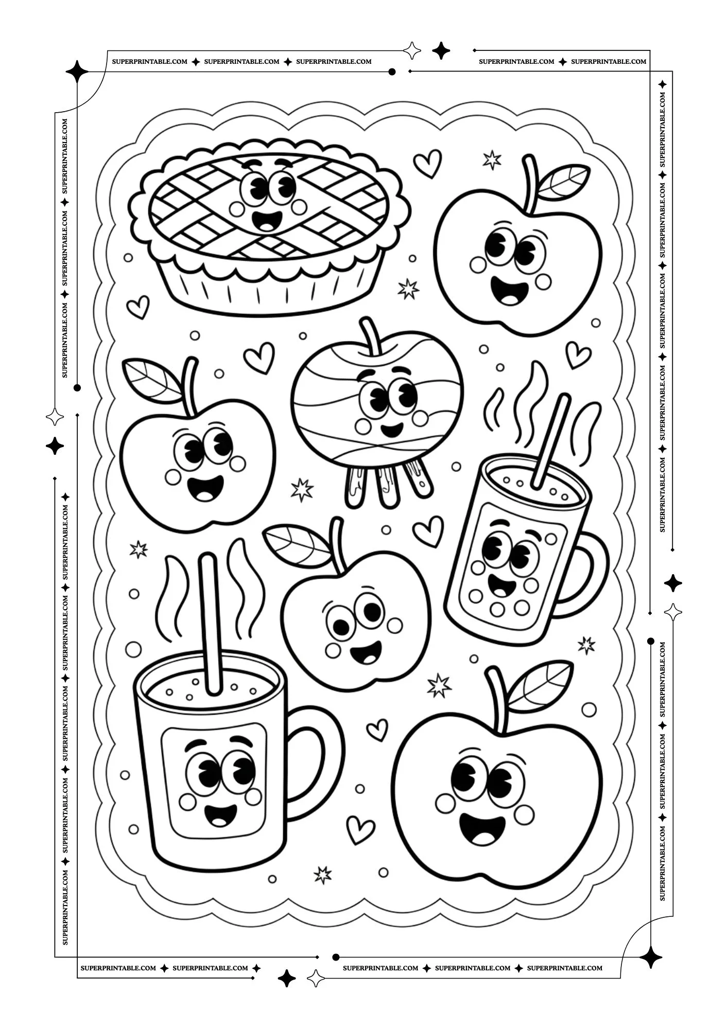 Apple Coloring Pages 6