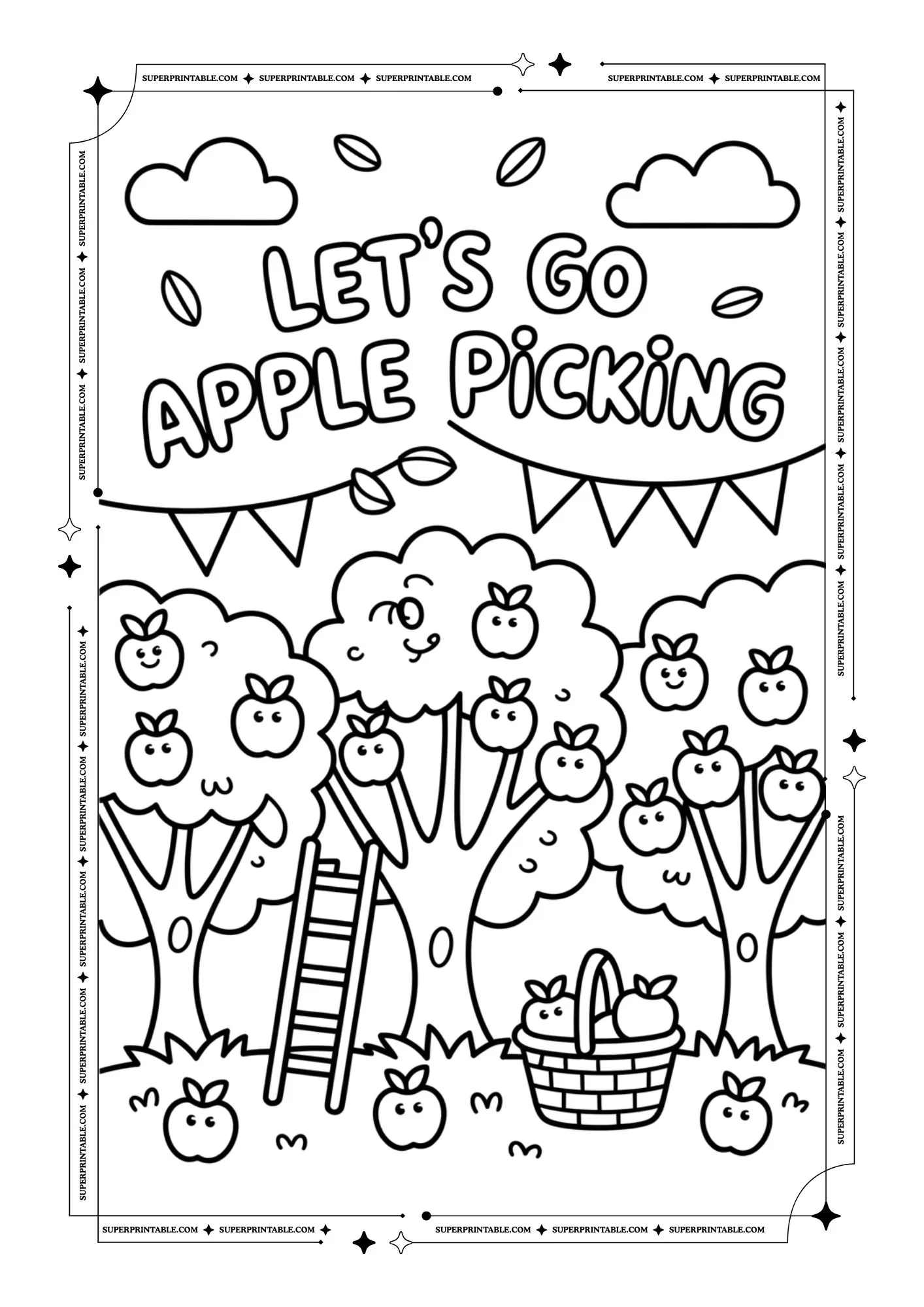 Apple Coloring Pages 7