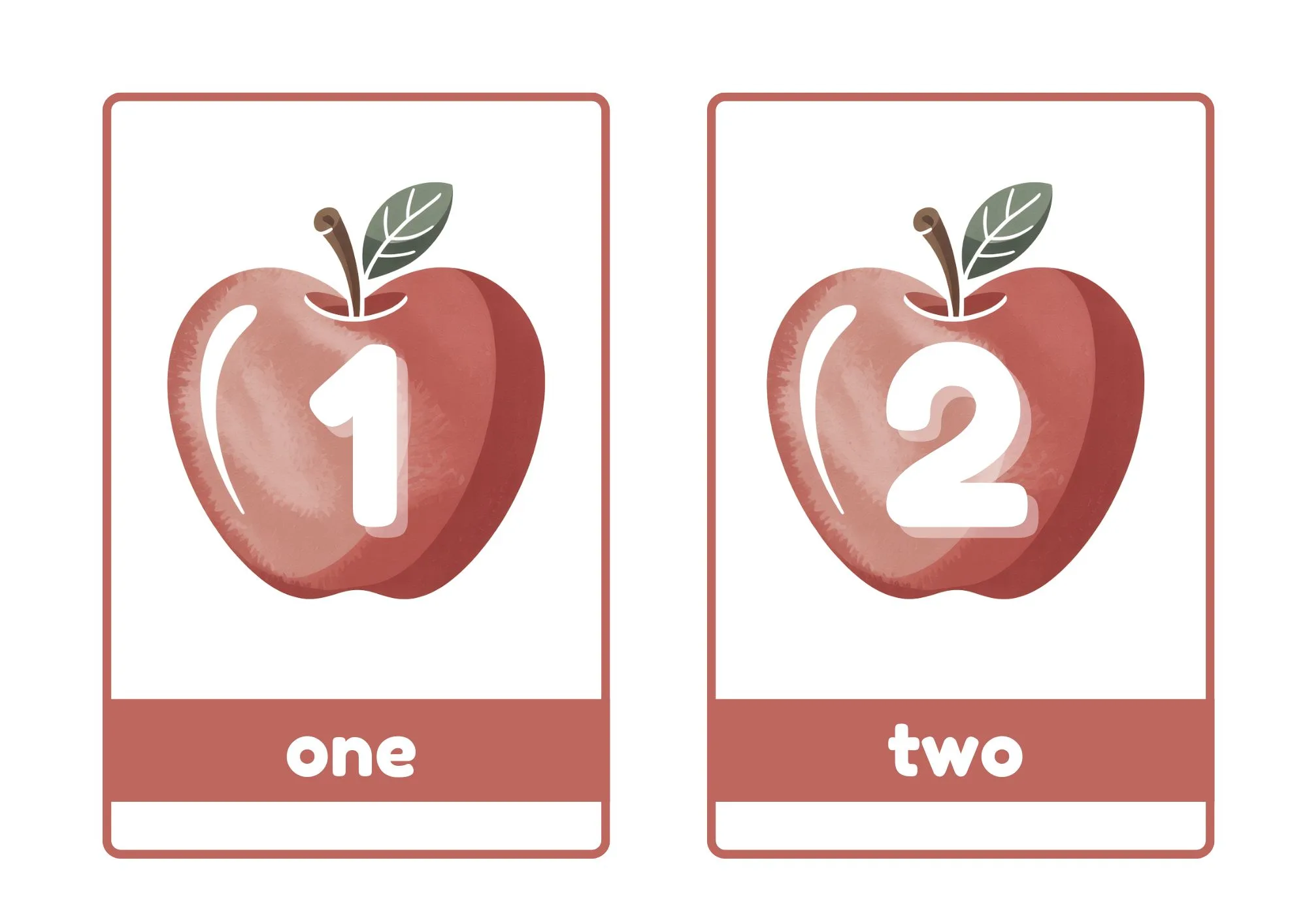 Apple Number Flashcards 1