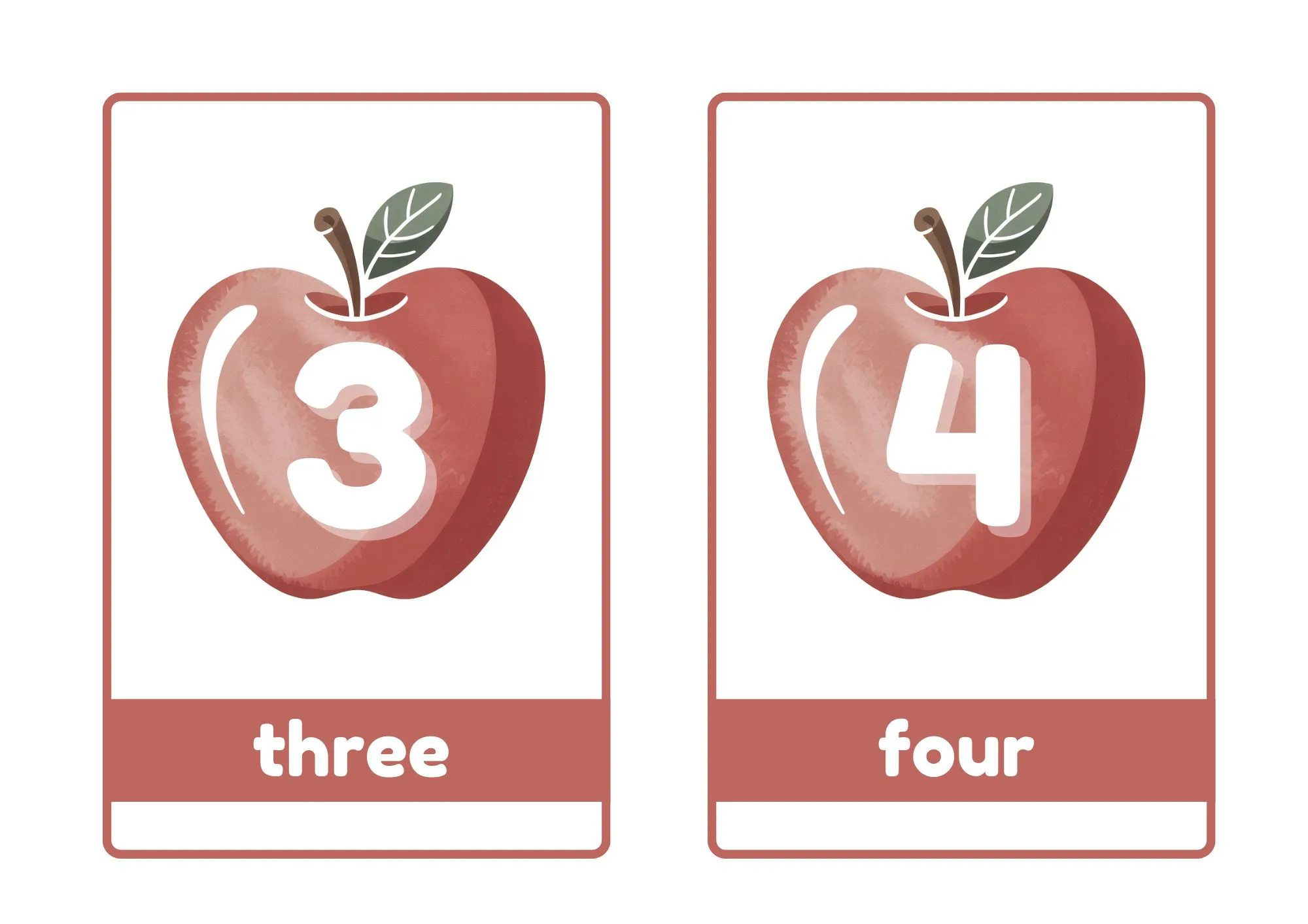 Apple Number Flashcards 2