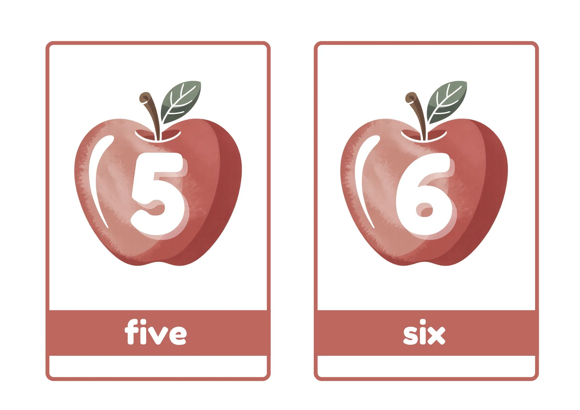 Apple Number Flashcards 3