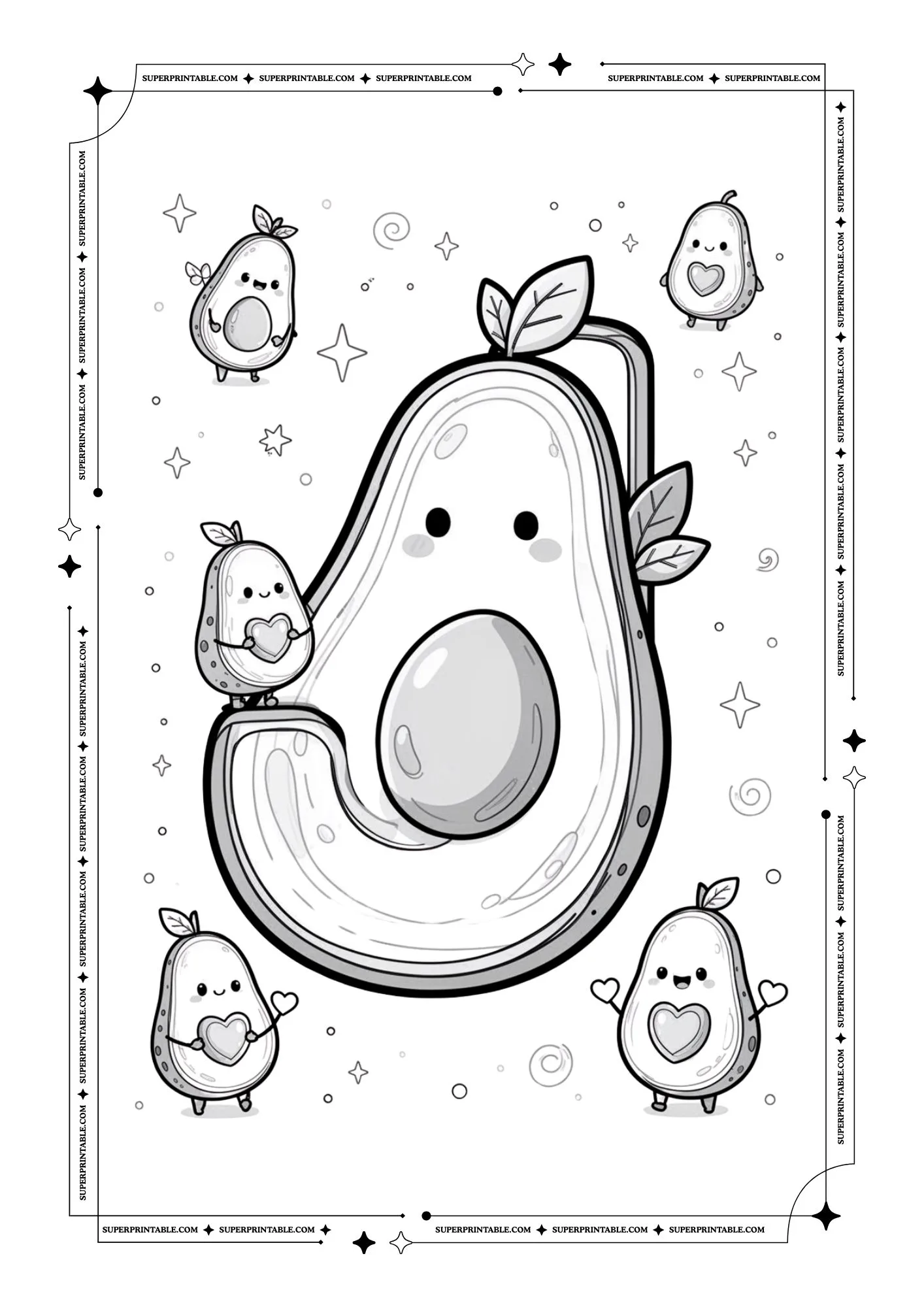 Avocado Love Alphabet Coloring Pages 10