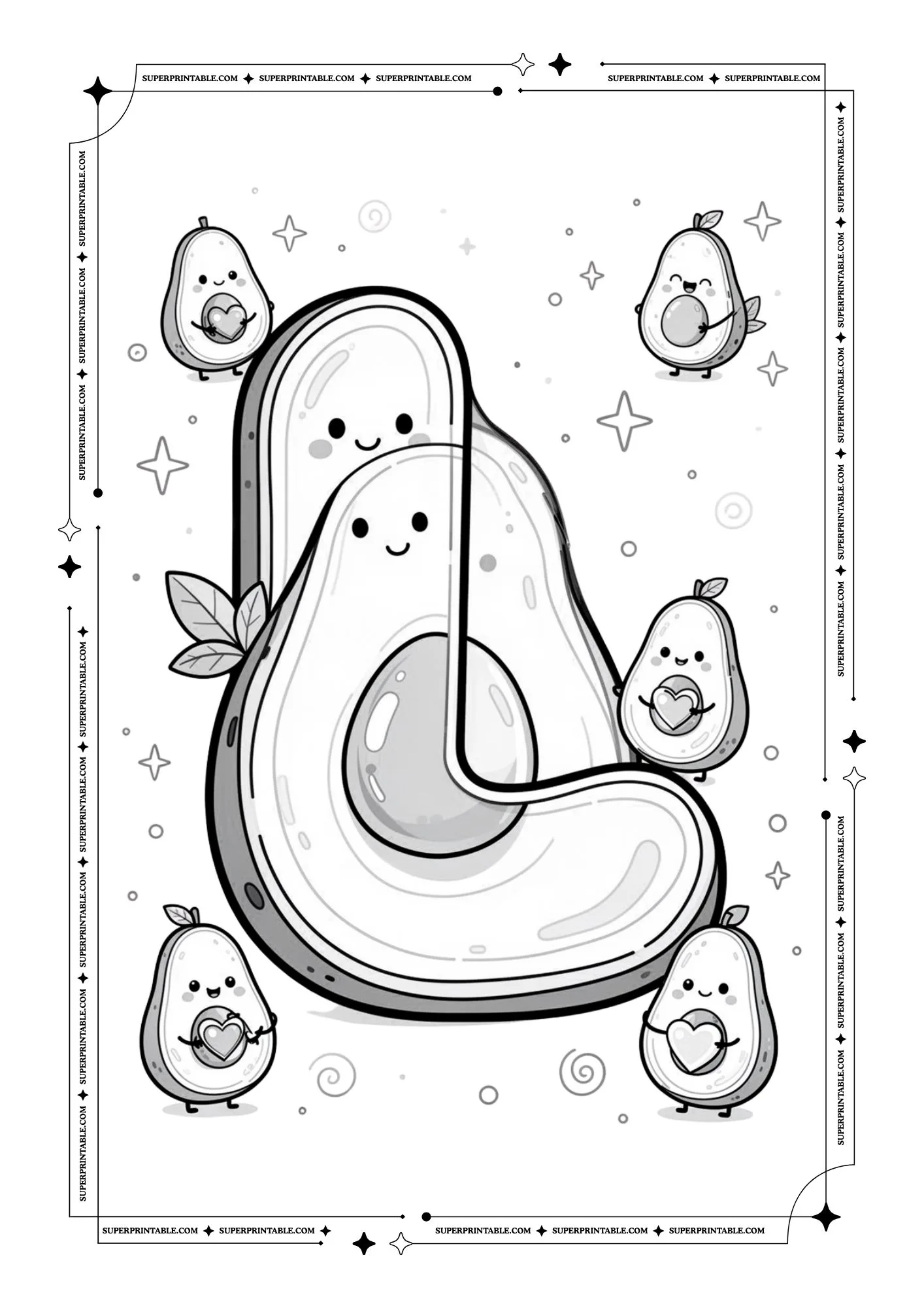 Avocado Love Alphabet Coloring Pages 12
