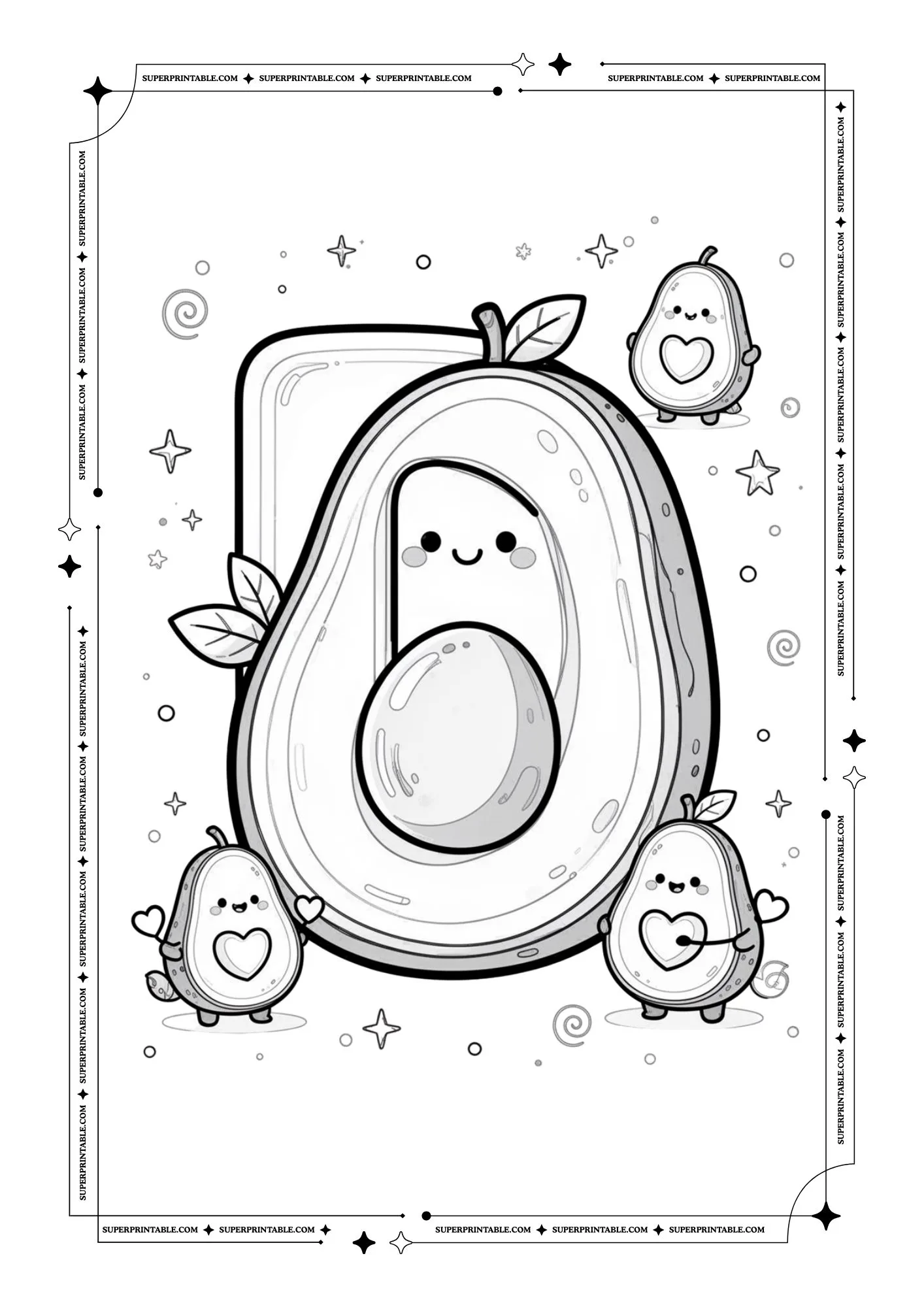 Avocado Love Alphabet Coloring Pages 4
