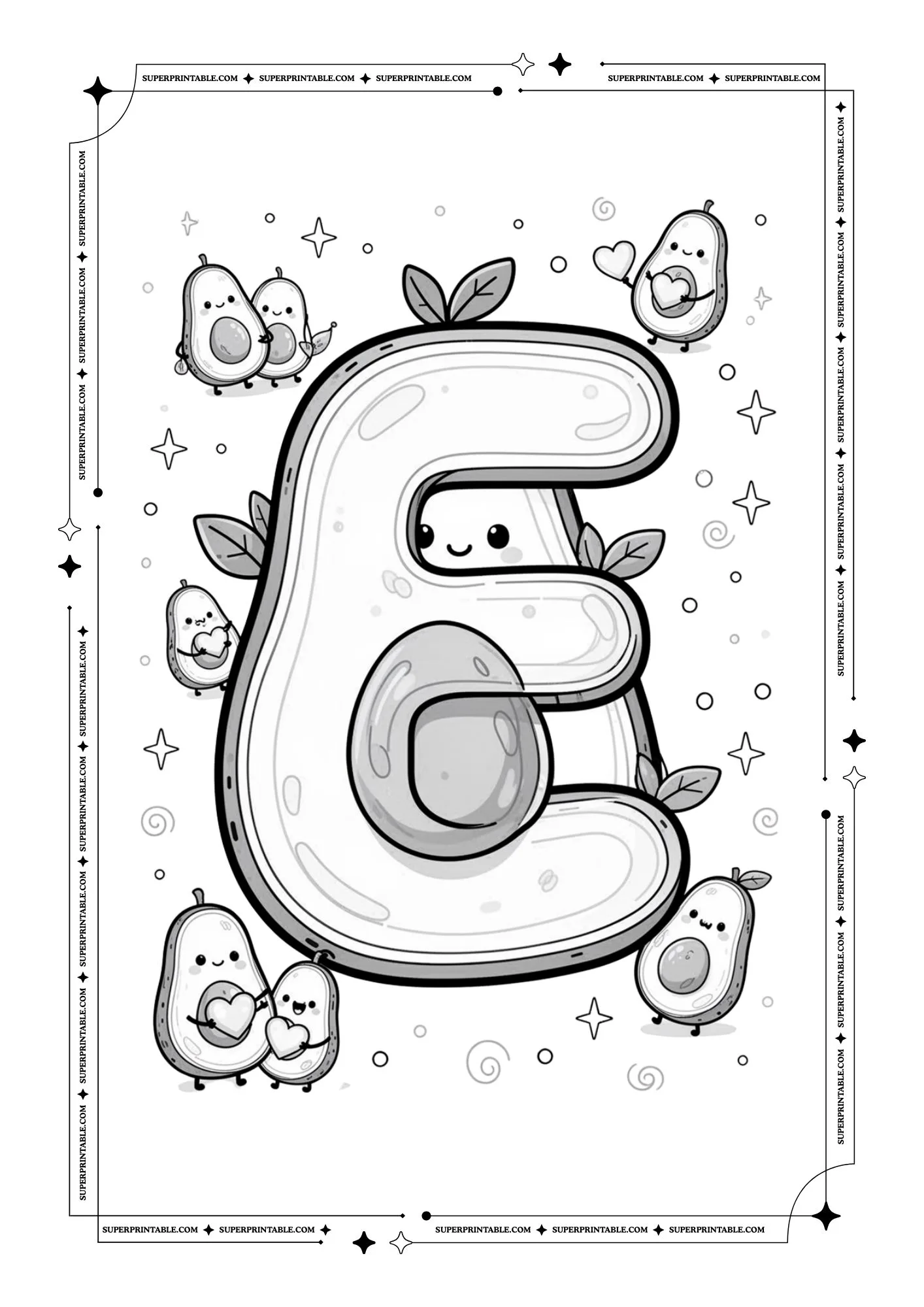 Avocado Love Alphabet Coloring Pages 5