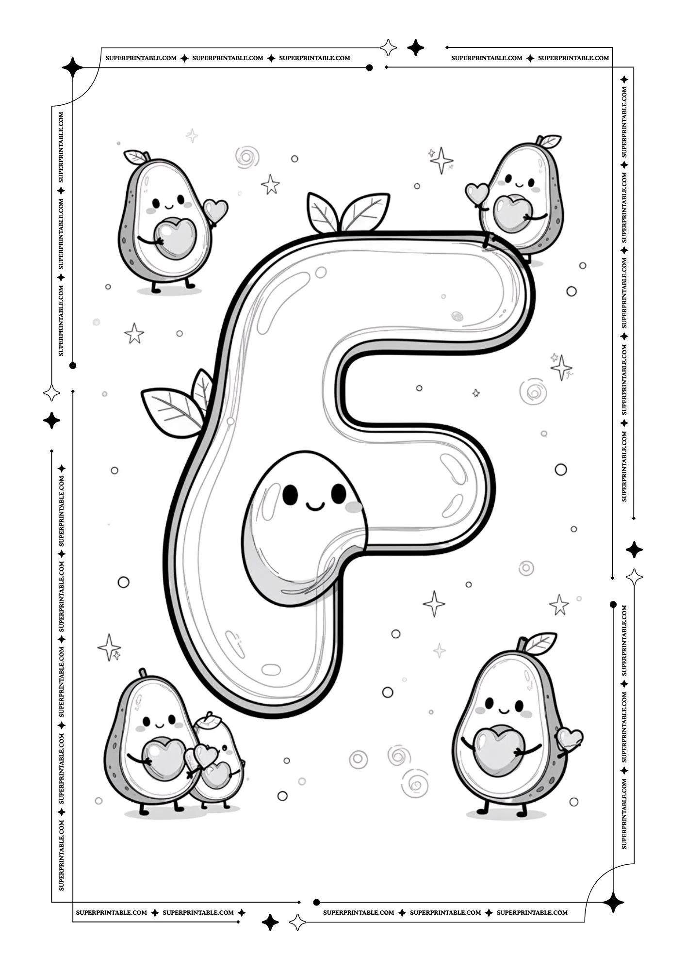 Avocado Love Alphabet Coloring Pages 6